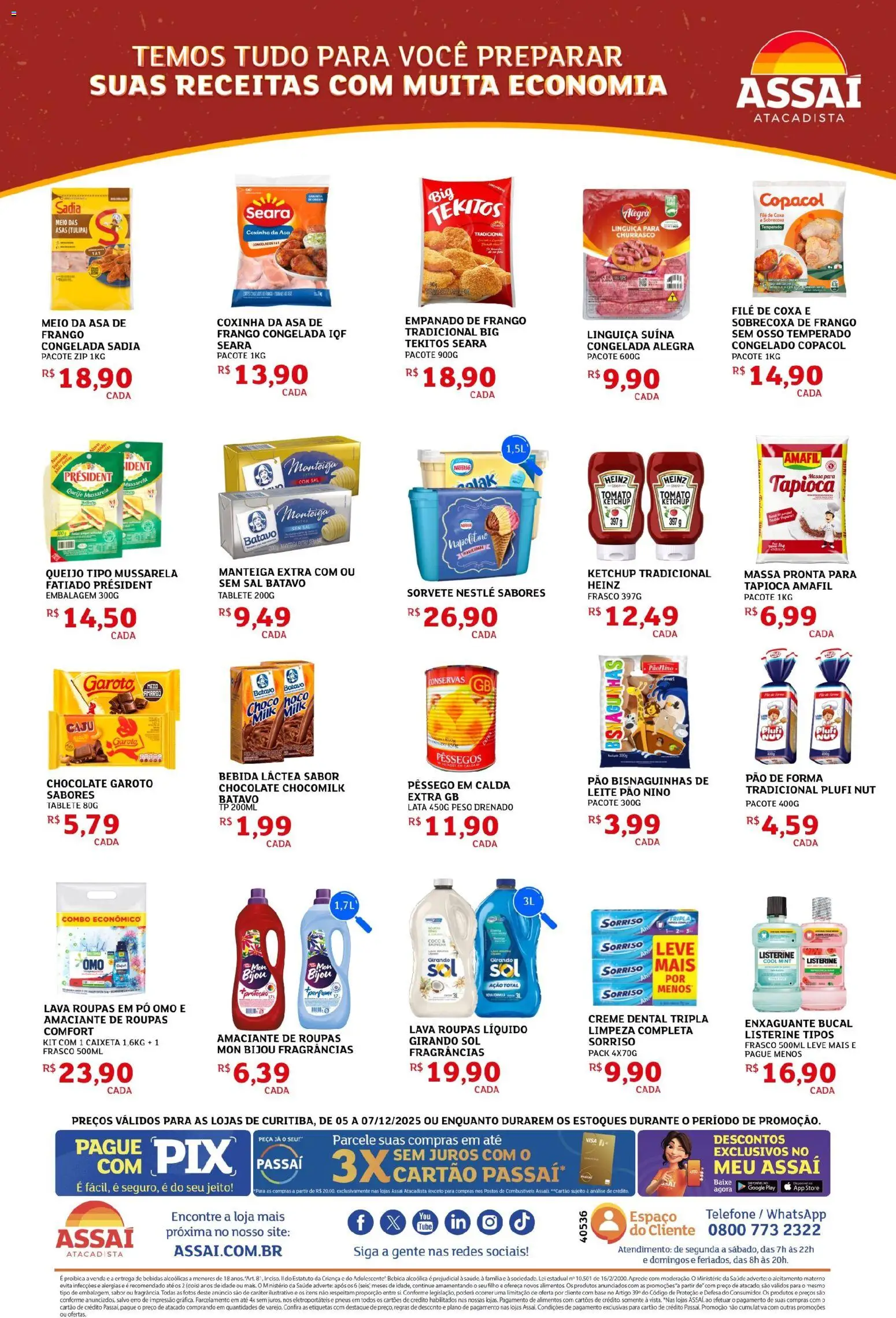 Assaí Atacadista Folheto - válido de 05.12.2025 | Página: 2 | Produtos: Enxaguante bucal, Tapioca, Manteiga, Sorvete