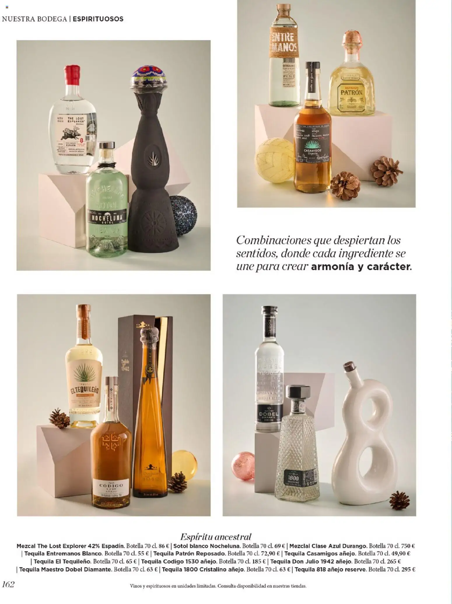 Nuevas ofertas de El Corte Inglés válidas en toda la República Mexicana desde el 19.11.2025. ¡Encuentra las mejores ofertas en El Corte Inglés catálogo El Placer De Regalar! | Página: 162 | Productos: Tequila, Botella