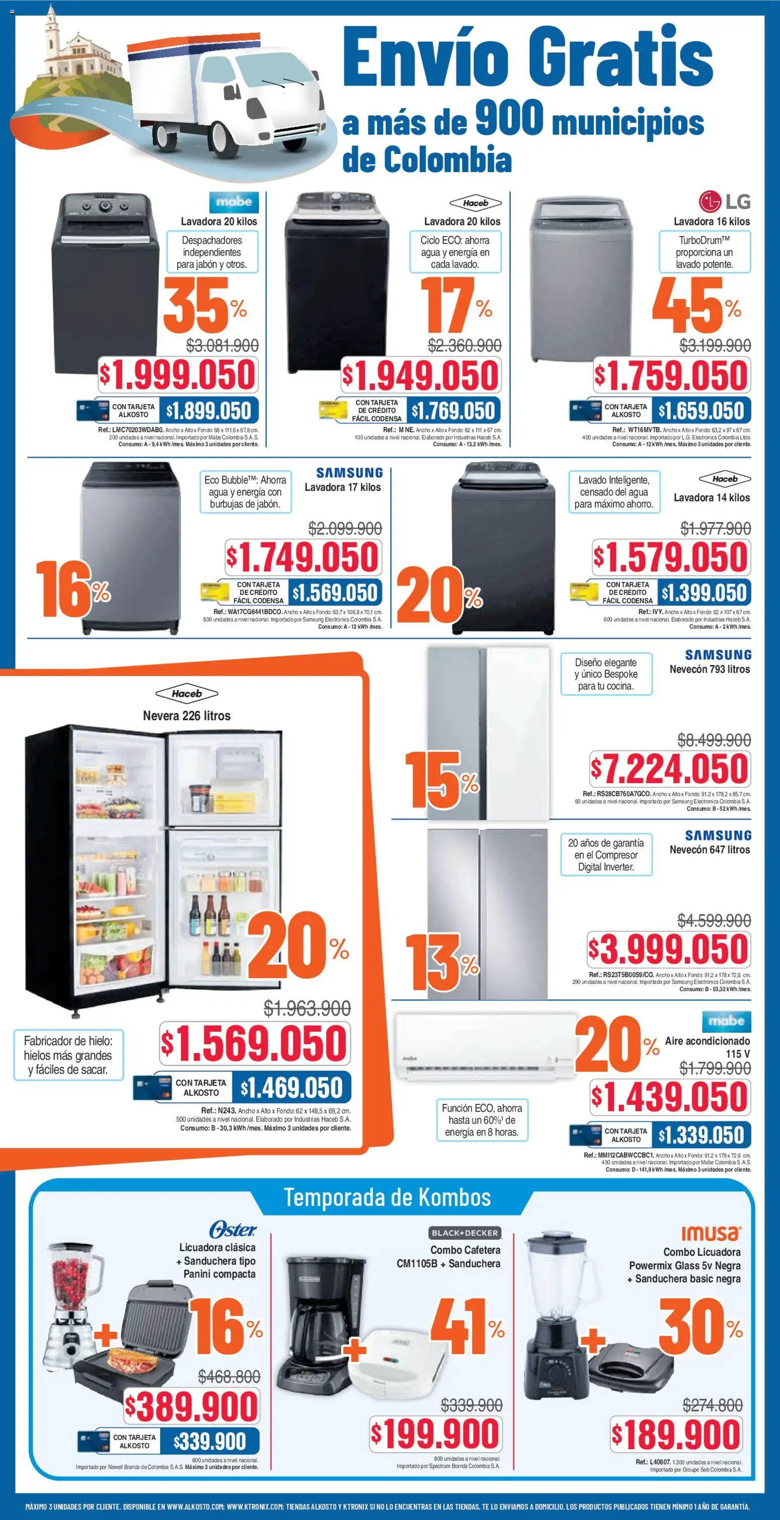 Alkosto revista - valida desde el 15.11.2025 | Página: 8 | Productos: Agua, Té, Sanduchera, Licuadora