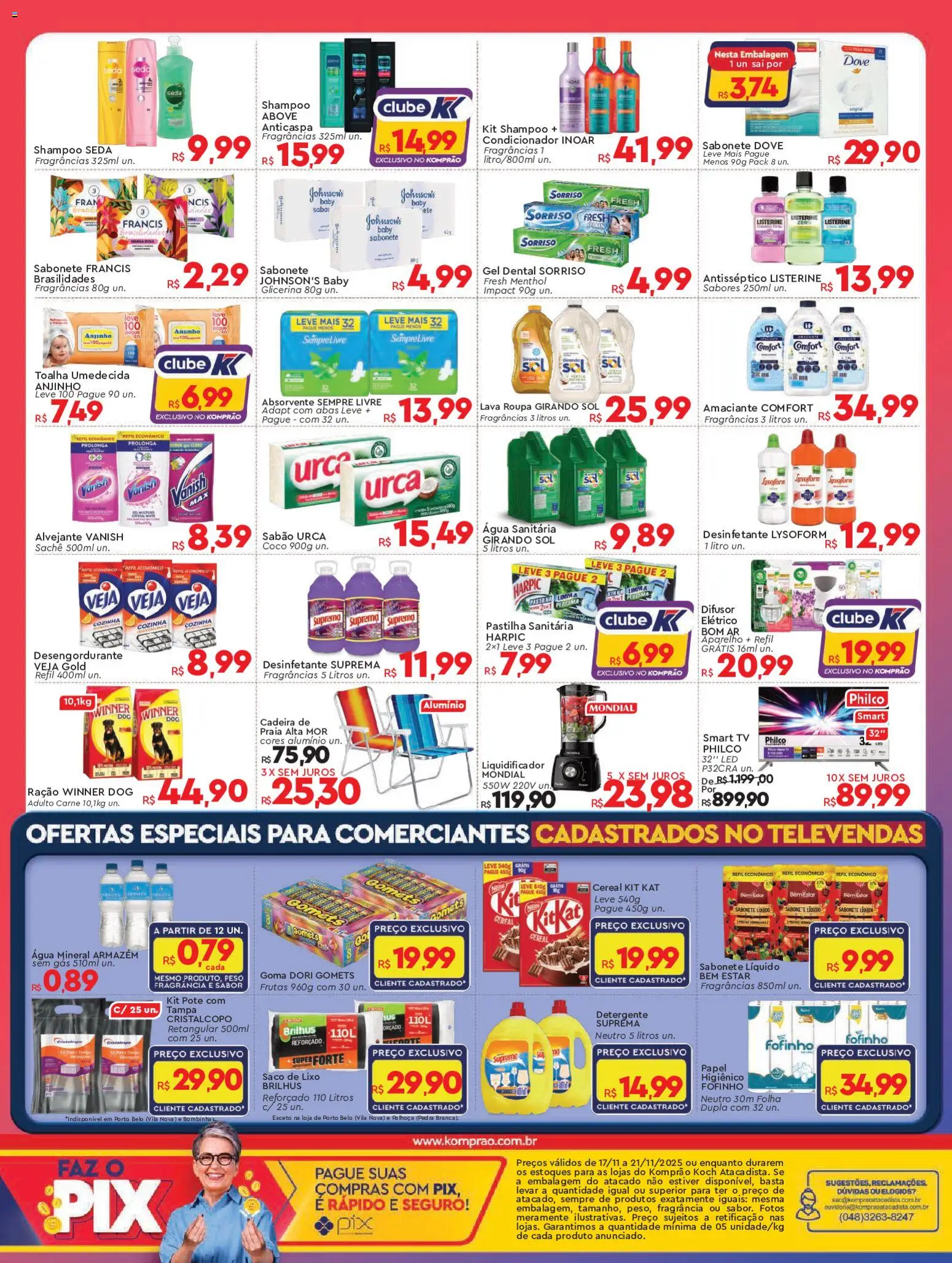 Komprao Atacadista Folheto - válido de 17.11.2025 | Página: 4 | Produtos: Alvejante, Girando sol, Carne, Amaciante