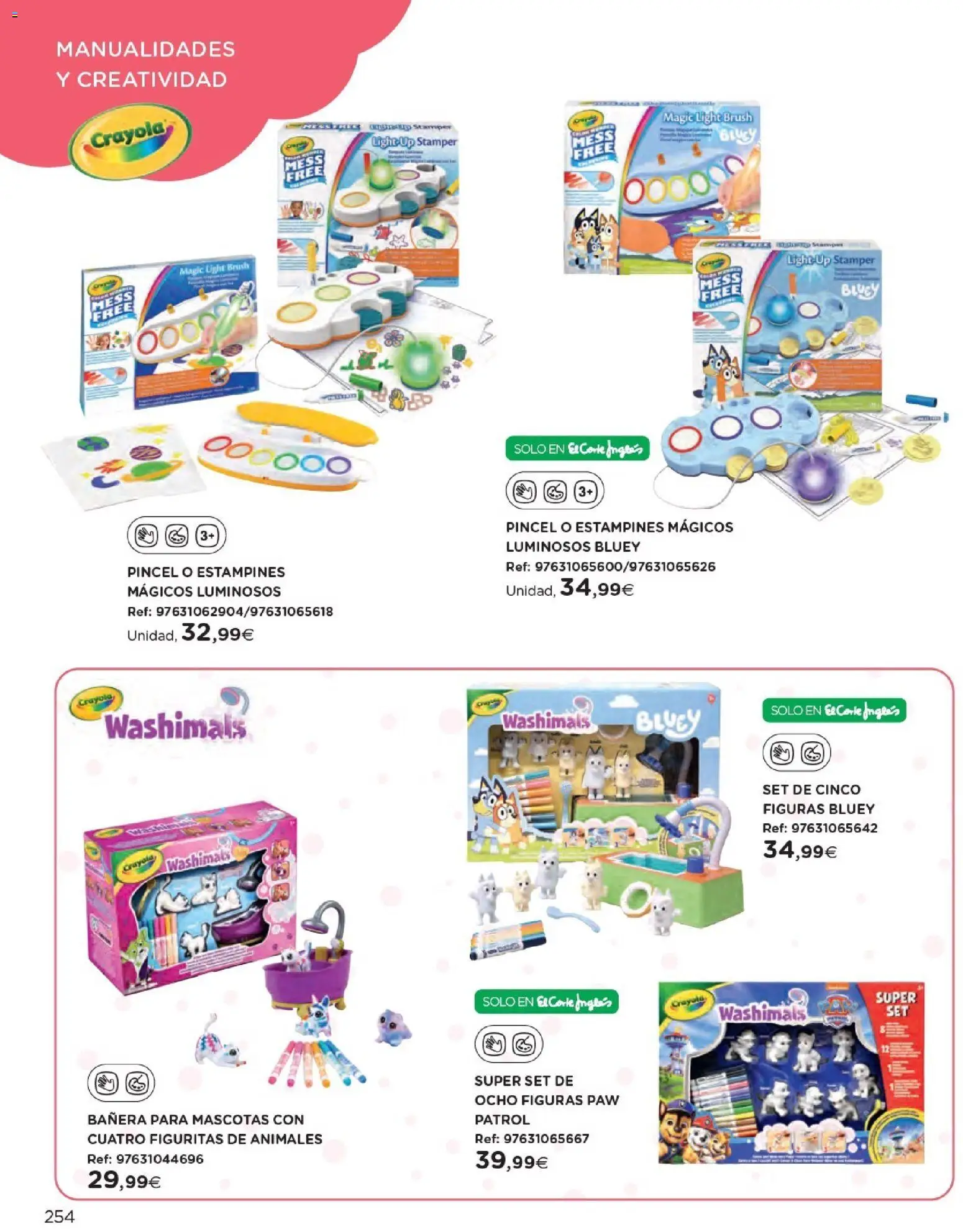 Nuevas ofertas de El Corte Inglés válidas en toda la República Mexicana desde el 27.10.2025. ¡Encuentra las mejores ofertas en El Corte Inglés catálogo Juguetes! | Página: 254 | Productos: Pincel, Bañera