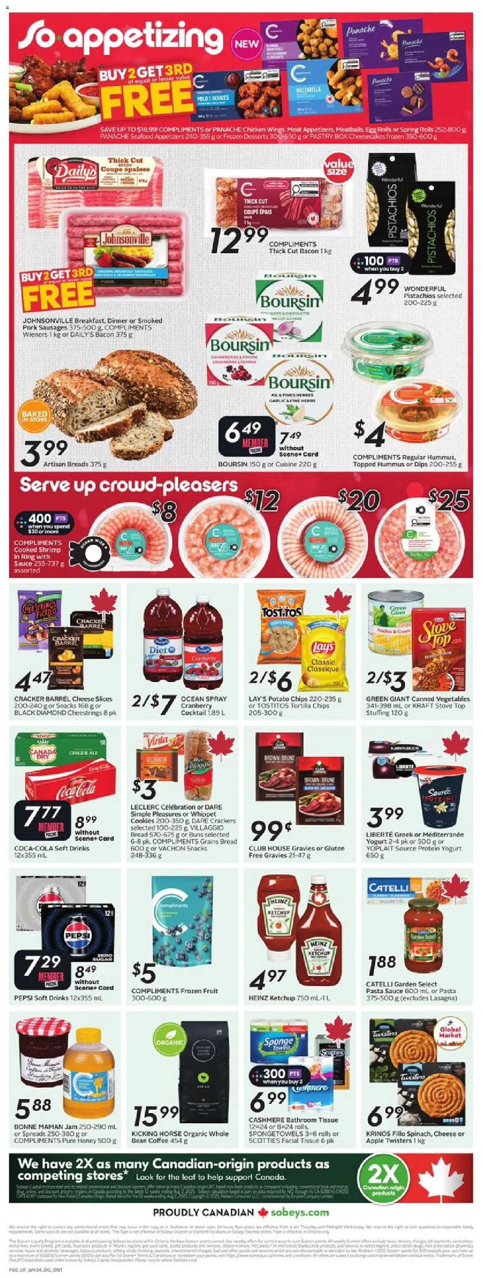 Sobeys flyer valid from 18.12.2025 | Page: 4 | Products: Chips, Stove, Cheese, Chicken