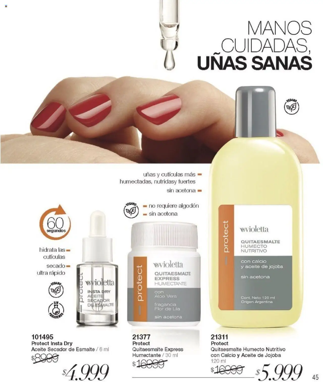 Violetta catálogo │ válido desde el 07.08.2025 | Página: 45 | Productos: Algodón, Fragancia, Aceite, Secador de esmalte