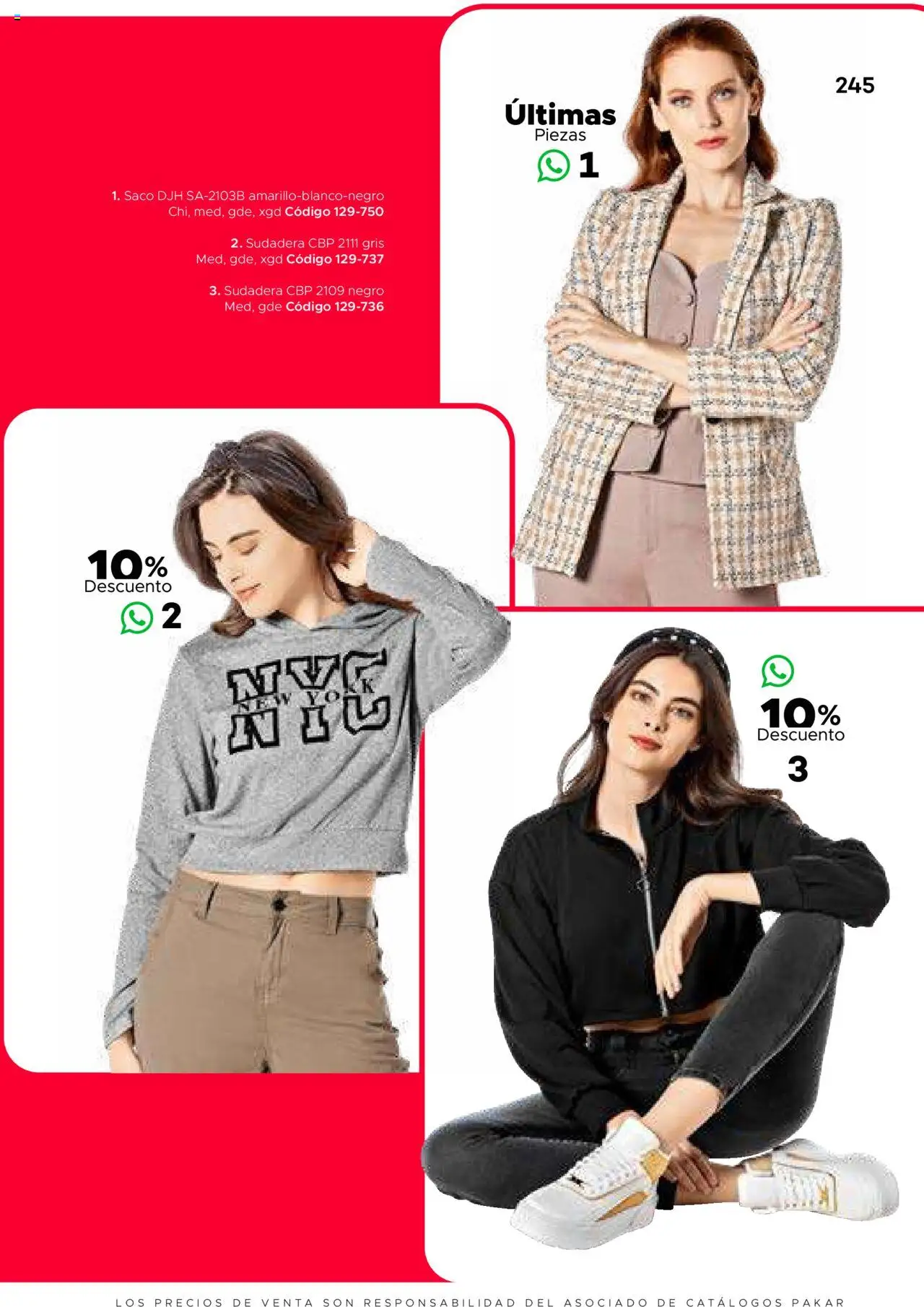 Nuevas ofertas de SC Pakar válidas en toda la República Mexicana desde el 31.01.2025. ¡Encuentra las mejores ofertas en SC Pakar catálogo Ropa! | Página: 245 | Productos: Sudadera