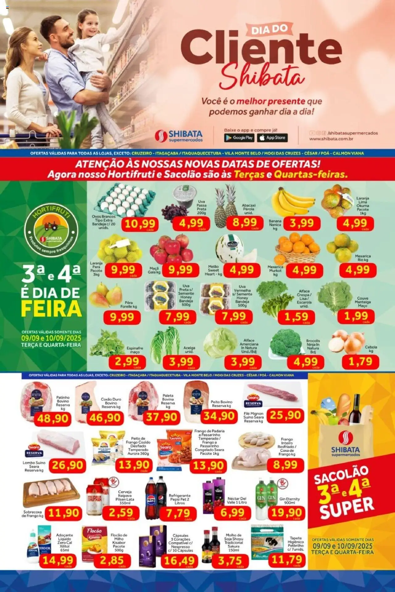 Shibata Folheto - válido de 09.09.2025 | Página: 1 | Produtos: Mexerica, Lombo, Refrigerante, Frango