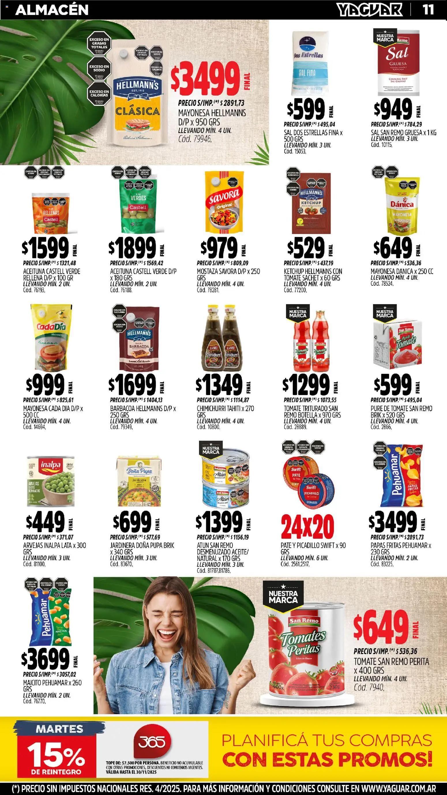 Yaguar - Misiones │ válido desde el 03.11.2025 | Página: 13 | Productos: Arvejas, Paté, Tomates, Papas fritas