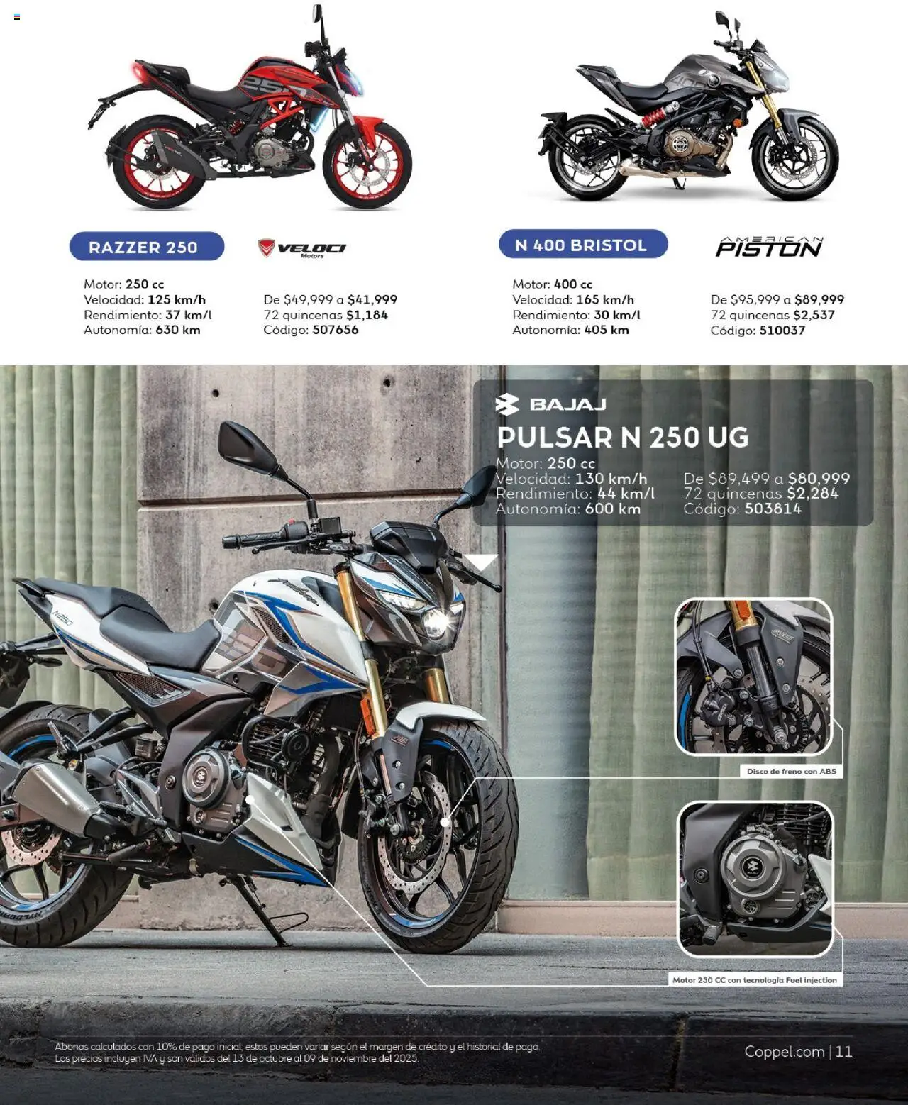 Nuevas ofertas de Coppel válidas en toda la República Mexicana desde el 01.10.2025. ¡Encuentra las mejores ofertas en Coppel - Catálogo Motos! | Página: 11 | Productos: Disco