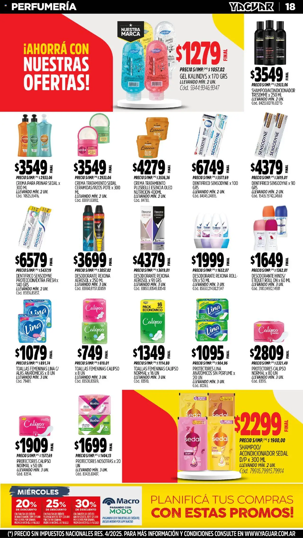Yaguar - General Roca │ válido desde el 20.10.2025 | Página: 18 | Productos: Banco, Toallas, Perfume, Acondicionador