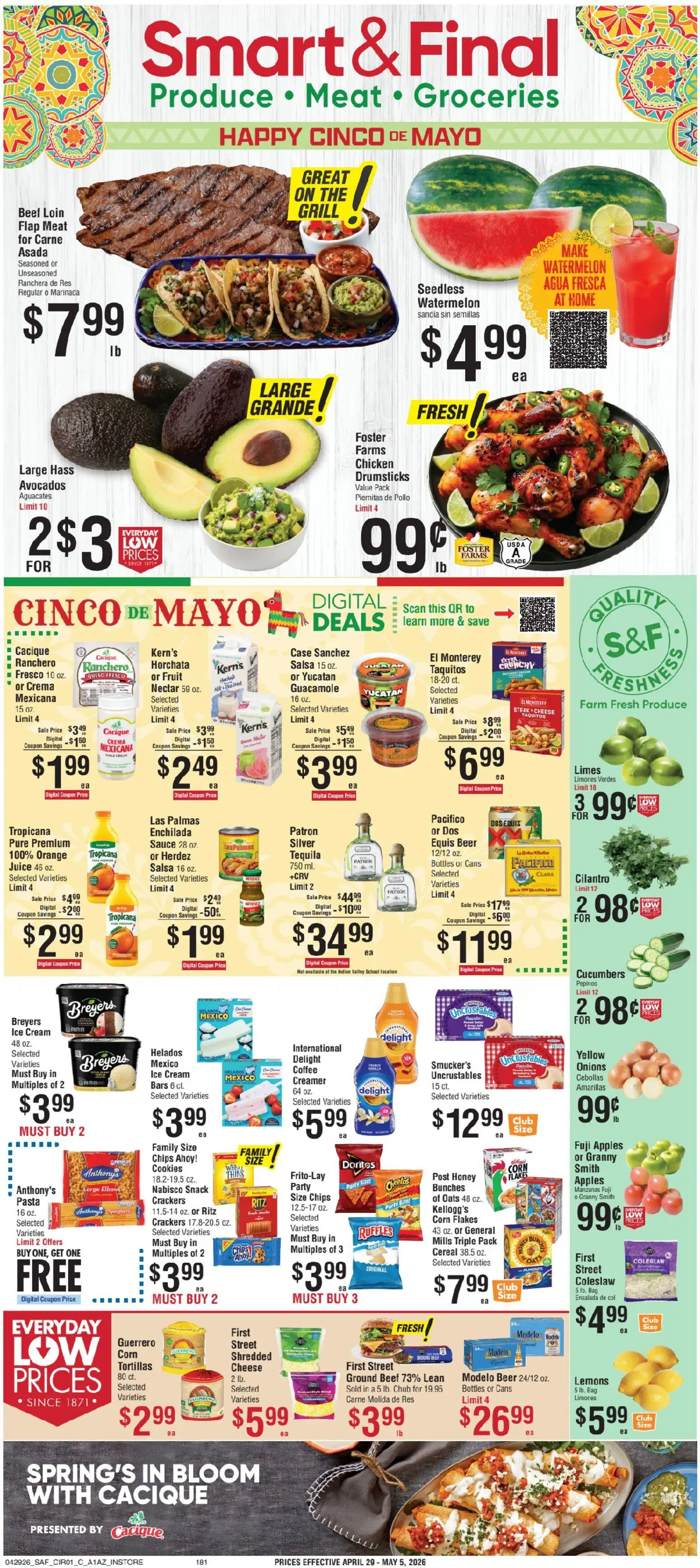 Smart & Final Weekly Ad - valid from 29.04.2026 | Page: 1 | Products: Beer, Apples, Beef, Cucumbers