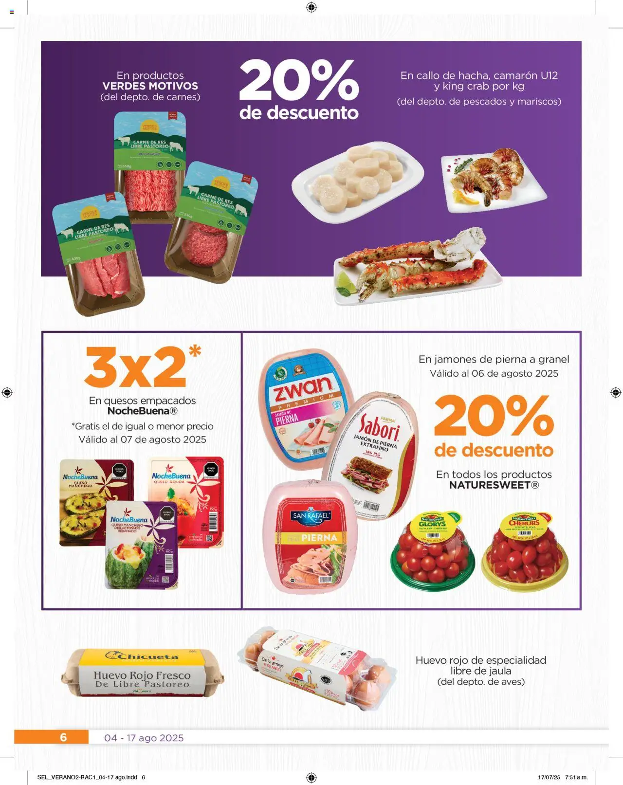 Nuevas ofertas de Chedraui válidas en toda la República Mexicana desde el 04.08.2025. ¡Encuentra las mejores ofertas en Chedraui - Folleto Cuesto Menos! | Página: 6 | Productos: Tomate, Queso, Jamón, Res