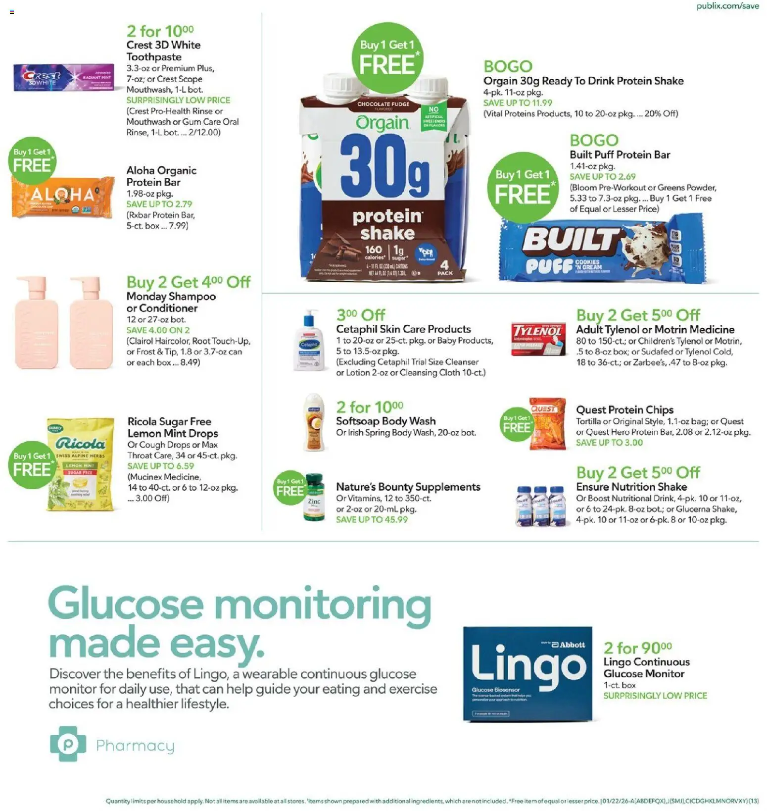 Publix Weekly Ad - valid from 21.01.2026 | Page: 13 | Products: Glucose, Box, Cookies, Monitor