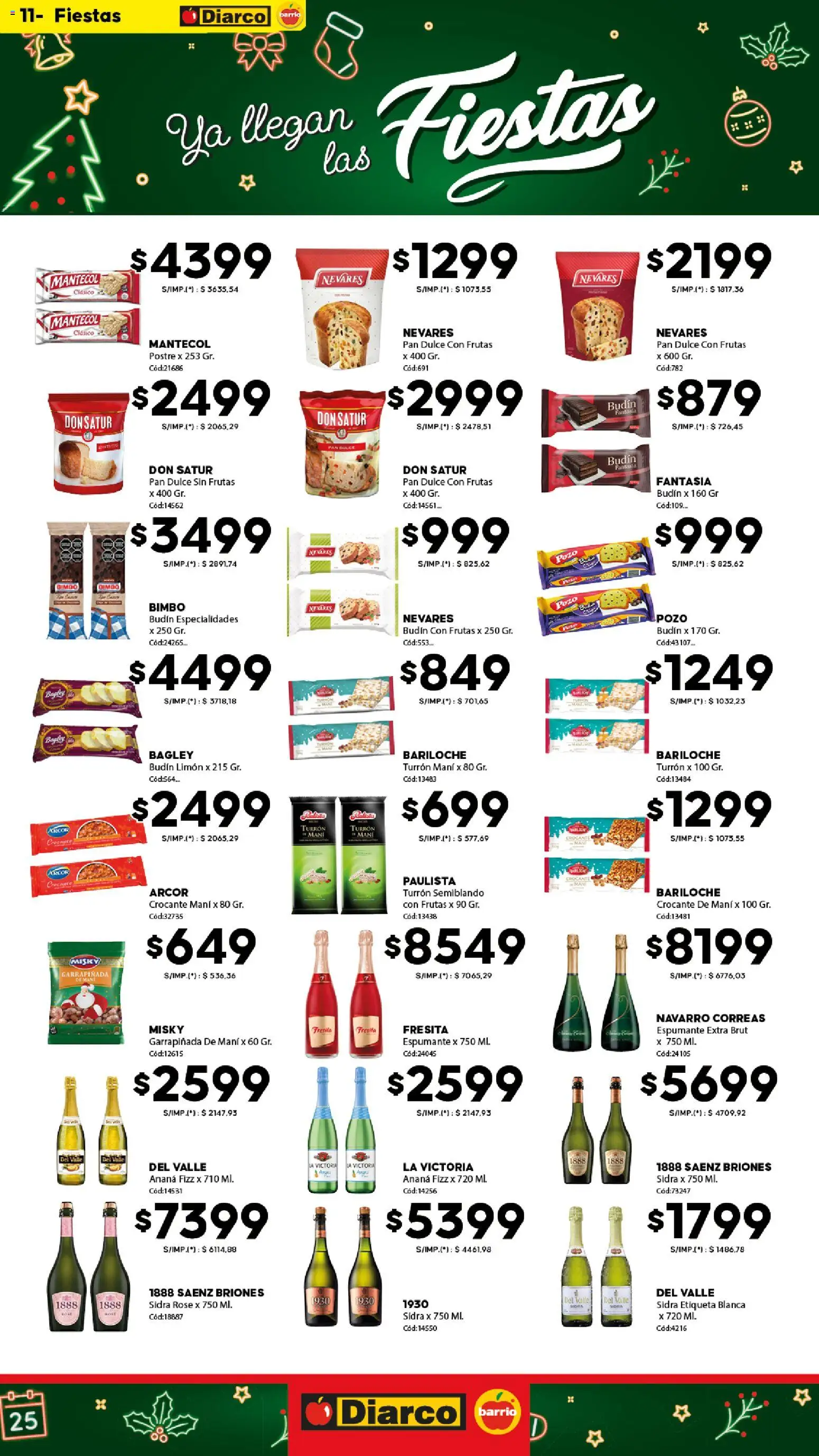 Diarco - Ofertas Diarco Barrio │ válido desde el 22.12.2025 | Página: 11 | Productos: Budín, Ananá, Pan, Turrón
