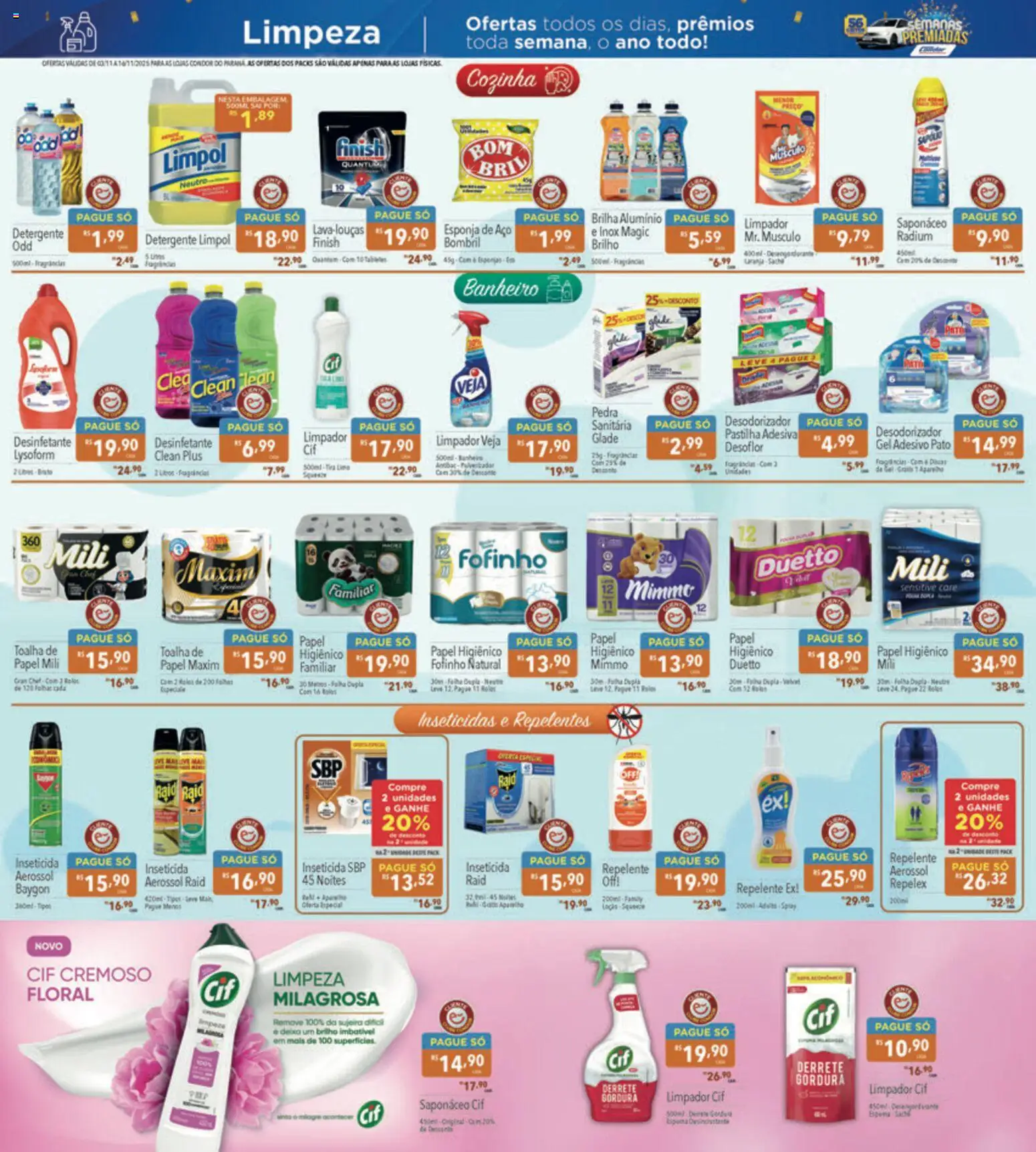 Supermercados Condor Folheto - válido de 03.11.2025 | Página: 21 | Produtos: Esponja, Detergente, Desinfetante, Inseticida