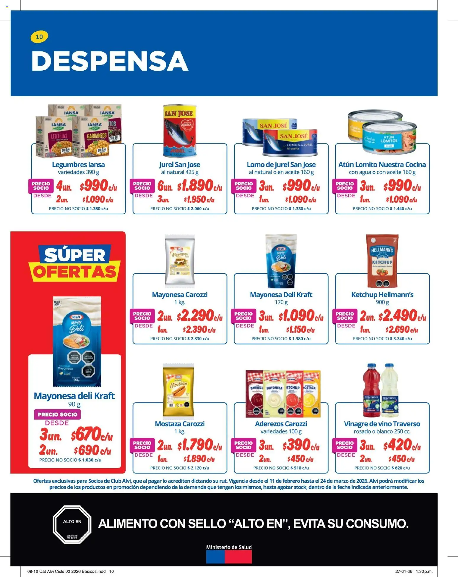 Alvi catálogo │ válido desde el 11.02.2026 | Página: 10 | Productos: Garbanzos, Cocina, Vinagre, Mayonesa
