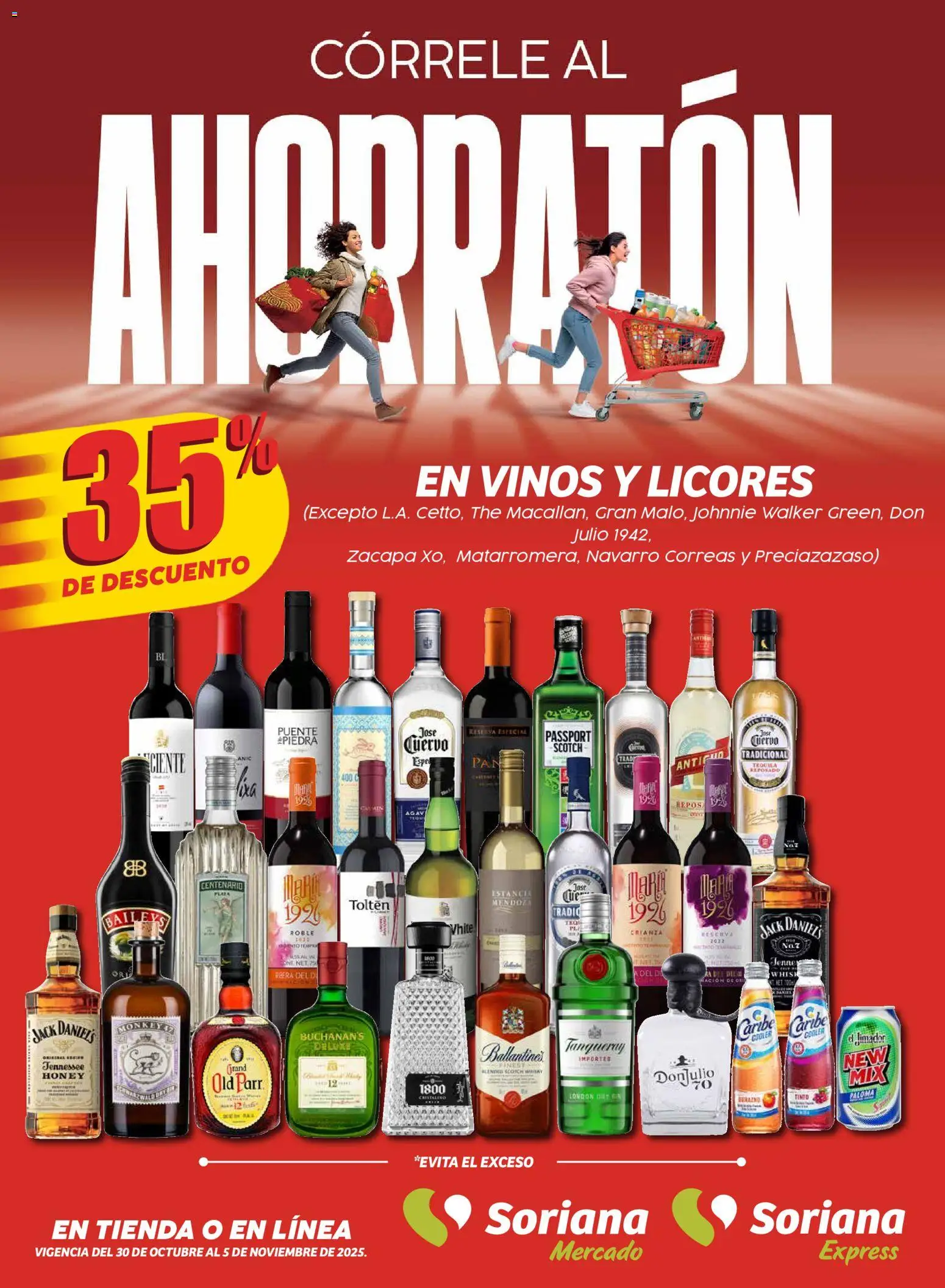 Nuevas ofertas de Soriana válidas en toda la República Mexicana desde el 30.10.2025. ¡Encuentra las mejores ofertas en Soriana - Ahorratón Soriana Mercado Nacional! | Página: 1 | Productos: Tequila