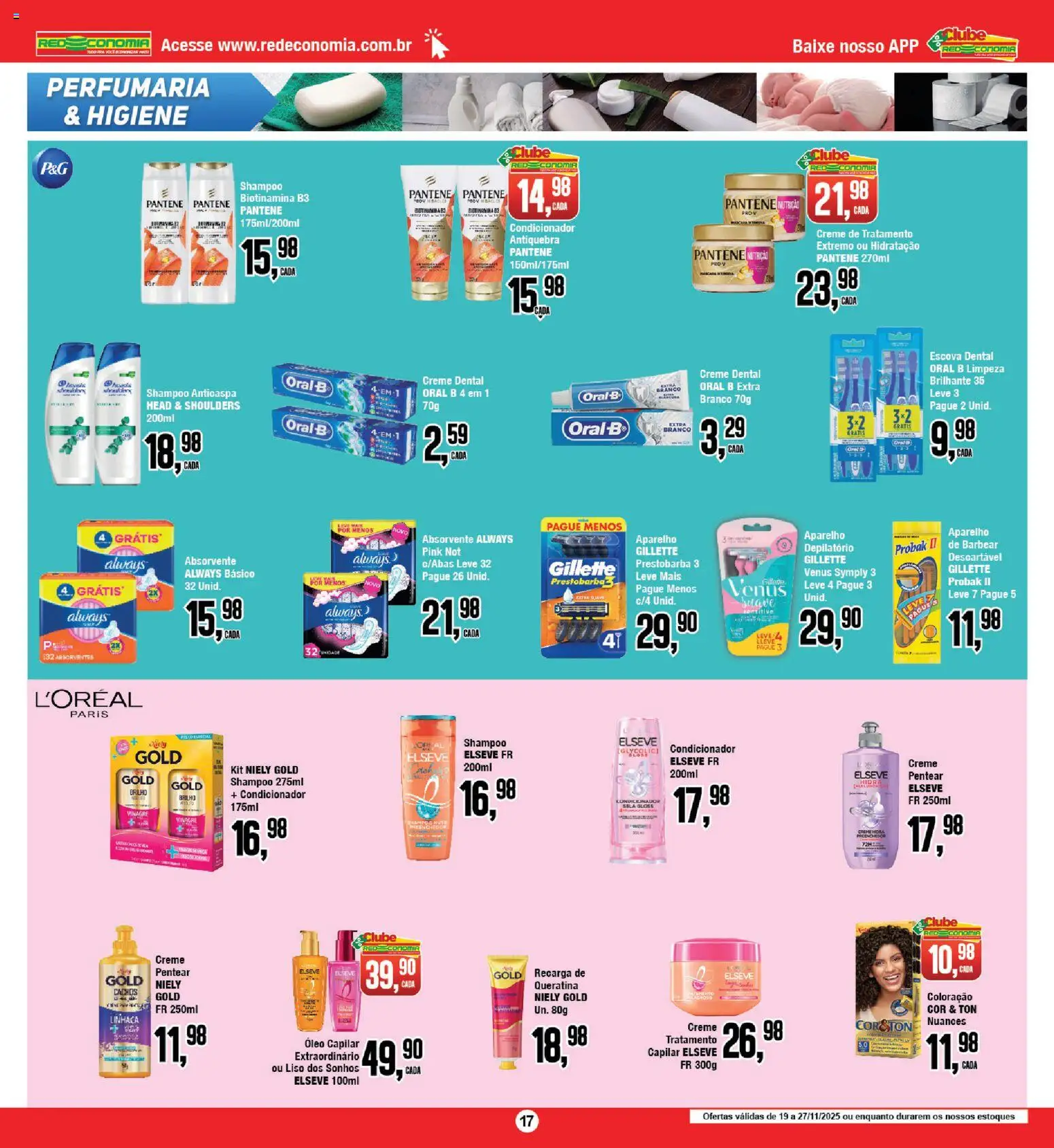 RedEconomia Folheto - válido de 19.11.2025 | Página: 17 | Produtos: Shampoo, Linhaça, Óleo, Creme dental