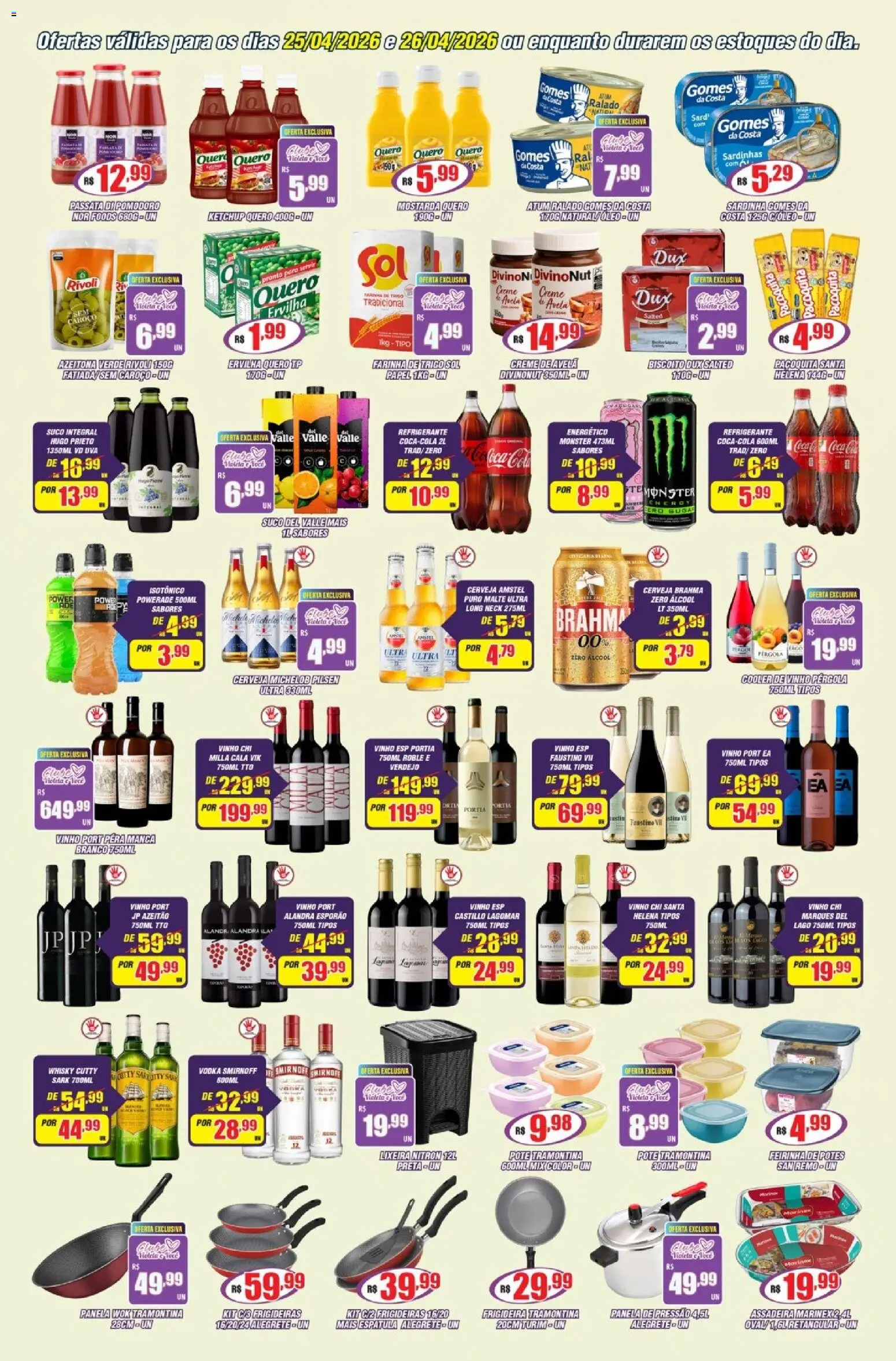 Violeta Supermercados Folheto - válido de 25.04.2026 | Página: 3 | Produtos: Pera, Suco, Cerveja, Isotônico