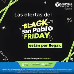 Vista previa de Farmacia San Pablo Black Friday aviso, nuevo folleto de la tienda, válido en México a partir del 27.11.2025