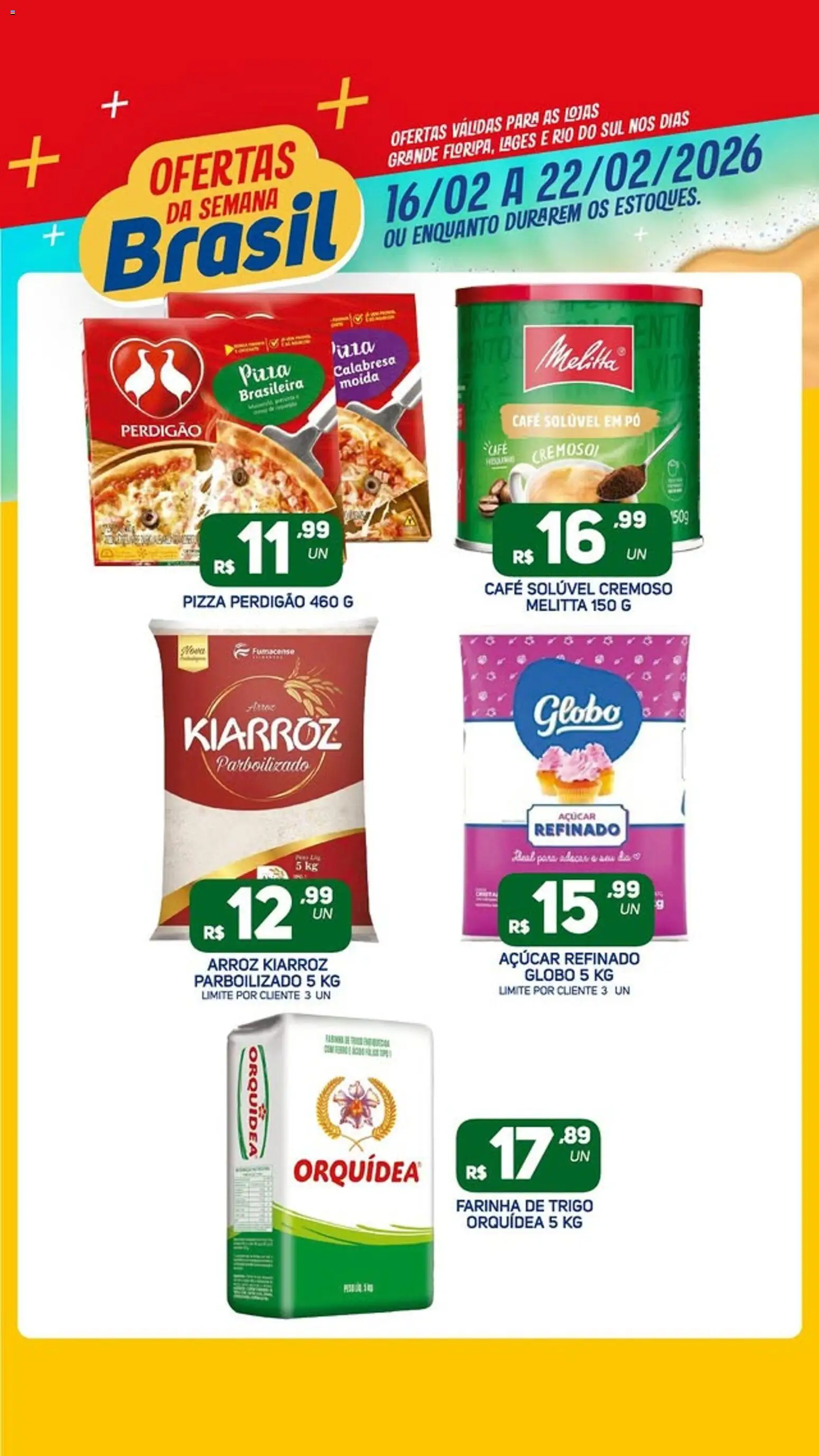 Brasil Atacadista Folheto - válido de 16.02.2026 | Página: 10 | Produtos: Pó, Farinha de trigo, Café, Pizza