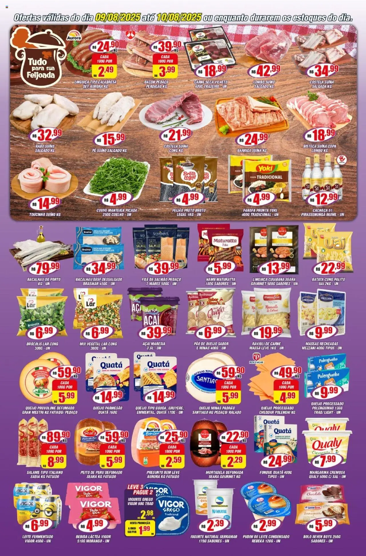 Violeta Supermercados Folheto - válido de 09.08.2025 | Página: 2 | Produtos: Manteiga, Iogurte, Sal, Farofa