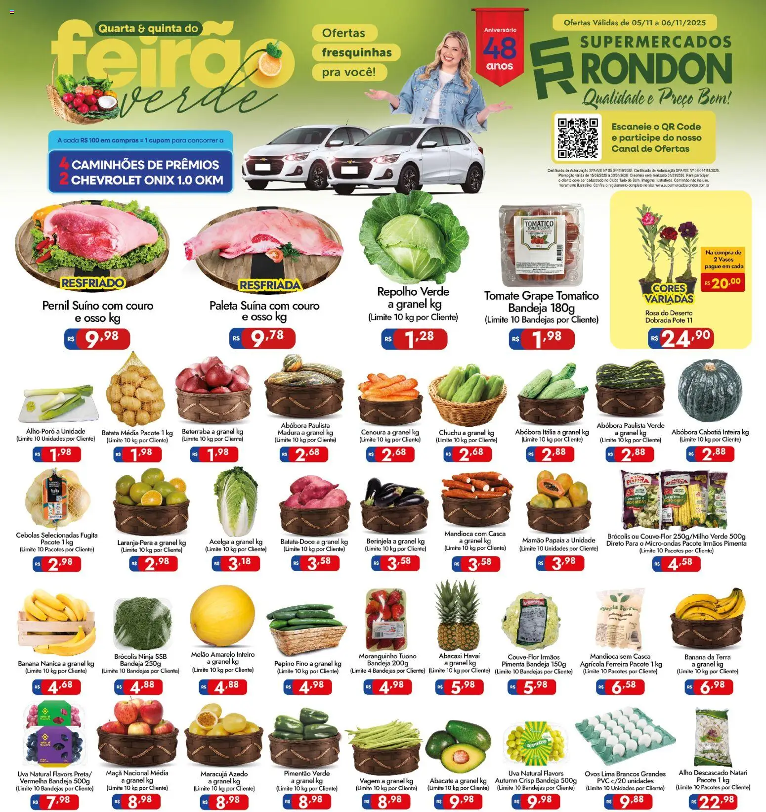 Supermercados Rondon Folheto - válido de 05.11.2025 | Página: 1 | Produtos: Abóbora, Microondas, Bandeja, Batata