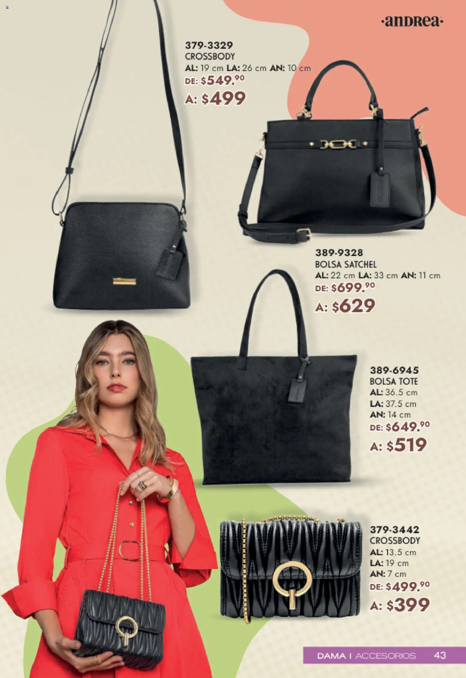 Nuevas ofertas de Andrea válidas en toda la República Mexicana desde el 19.04.2026. ¡Encuentra las mejores ofertas en Andrea catálogo Mamá y Peques! | Página: 43 | Productos: Bolsa