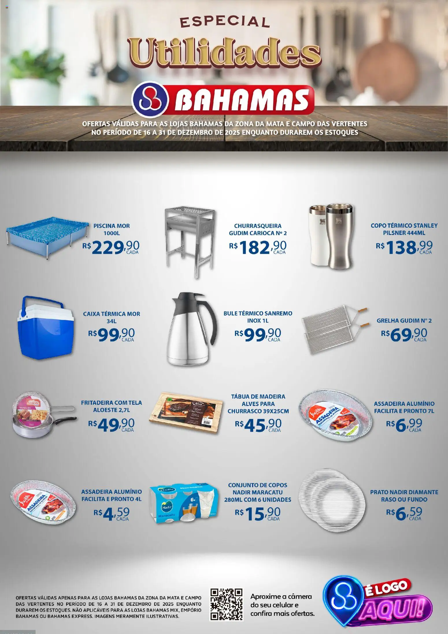 Bahamas Supermercados Folheto - válido de 16.12.2025 | Página: 1 | Produtos: Celular, Tela, Copos, Churrasqueira