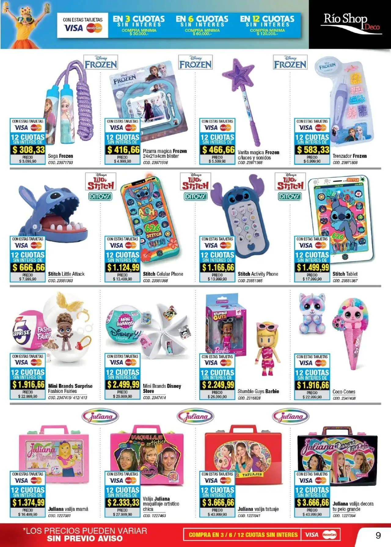 Río Shop Deco catálogo │ válido desde el 01.08.2025 | Página: 9 | Productos: Valija, Maquillaje, Soga, Pizarra