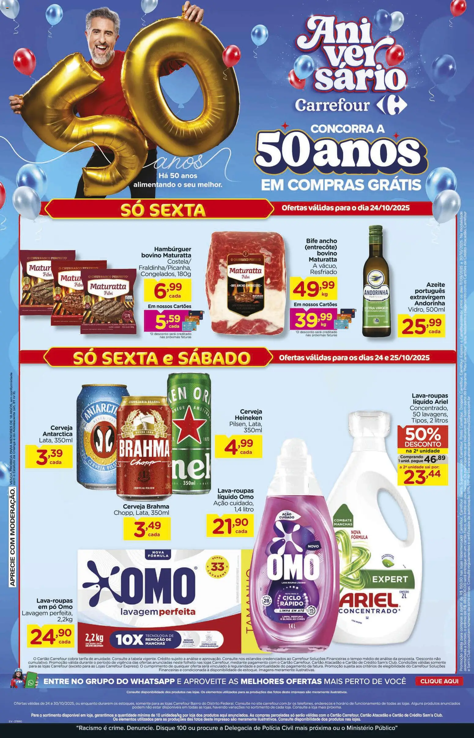 Carrefour Bairro Folheto - válido de 24.10.2025 | Página: 1 | Produtos: Pó, Cerveja, Heineken, Hambúrguer