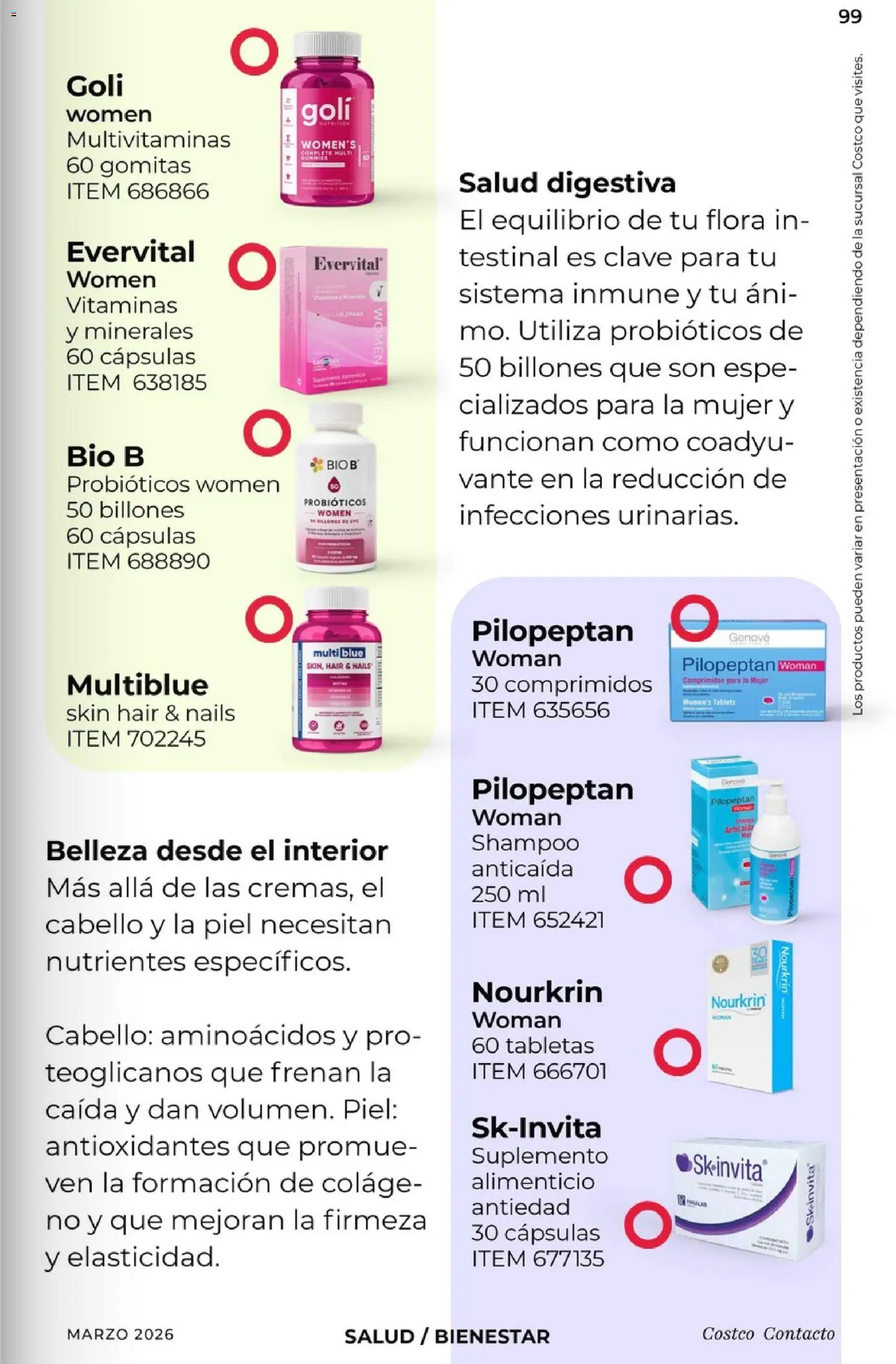 Nuevas ofertas de Costco válidas en toda la República Mexicana desde el 01.03.2026. ¡Encuentra las mejores ofertas en Costco Revista de marzo! | Página: 99 | Productos: Vitaminas, Gomitas