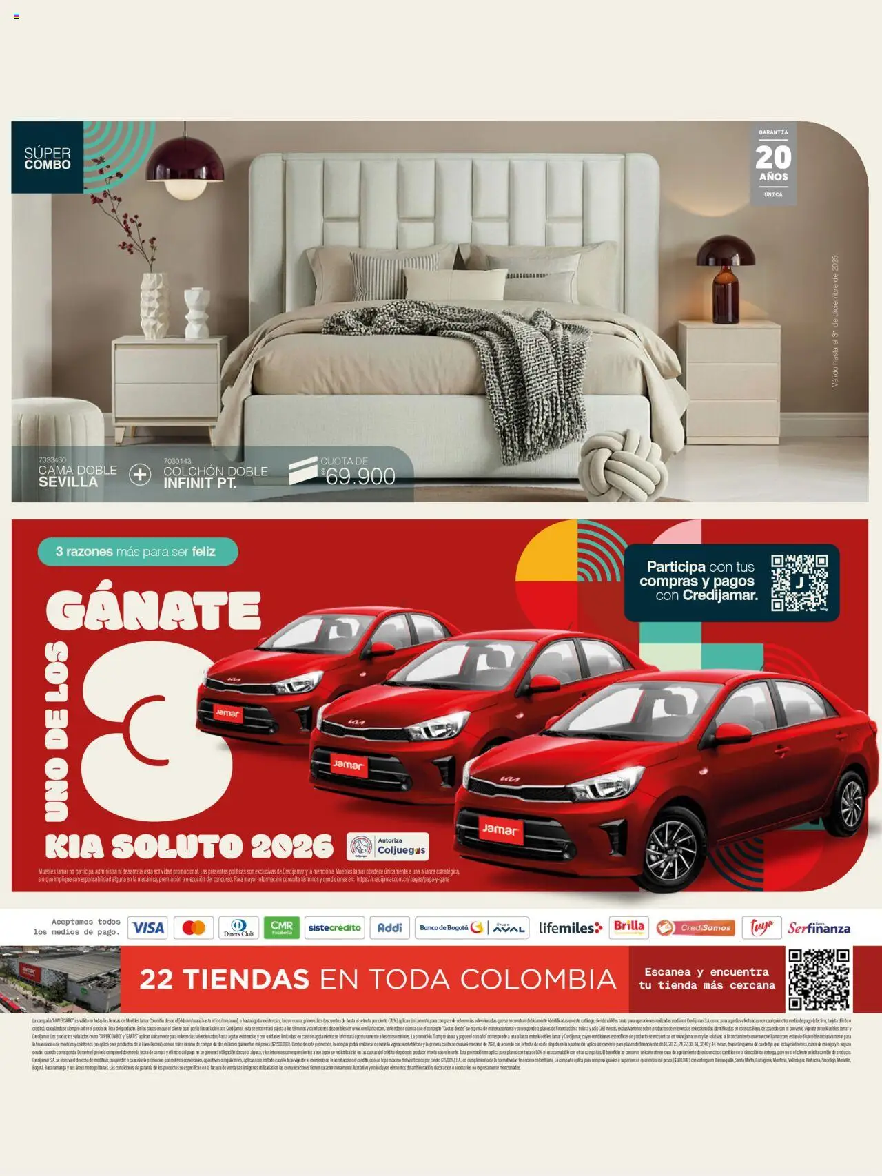 Muebles jamar revista - valida desde el 30.09.2025 | Página: 22 | Productos: Banco, Sobre, Cama, Colchón