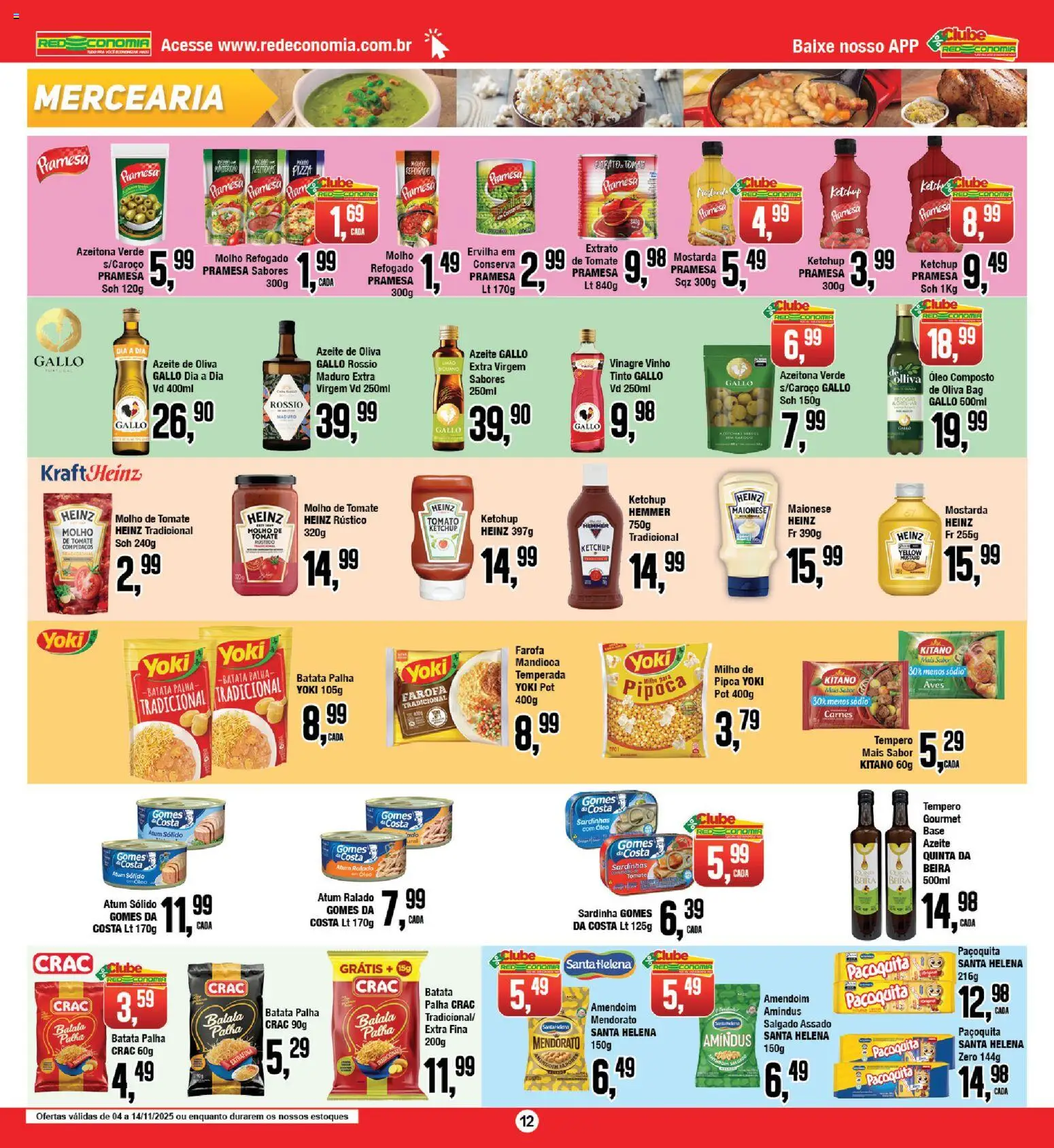 RedEconomia Folheto - válido de 04.11.2025 | Página: 12 | Produtos: Ervilha, Base, Maionese, Pipoca