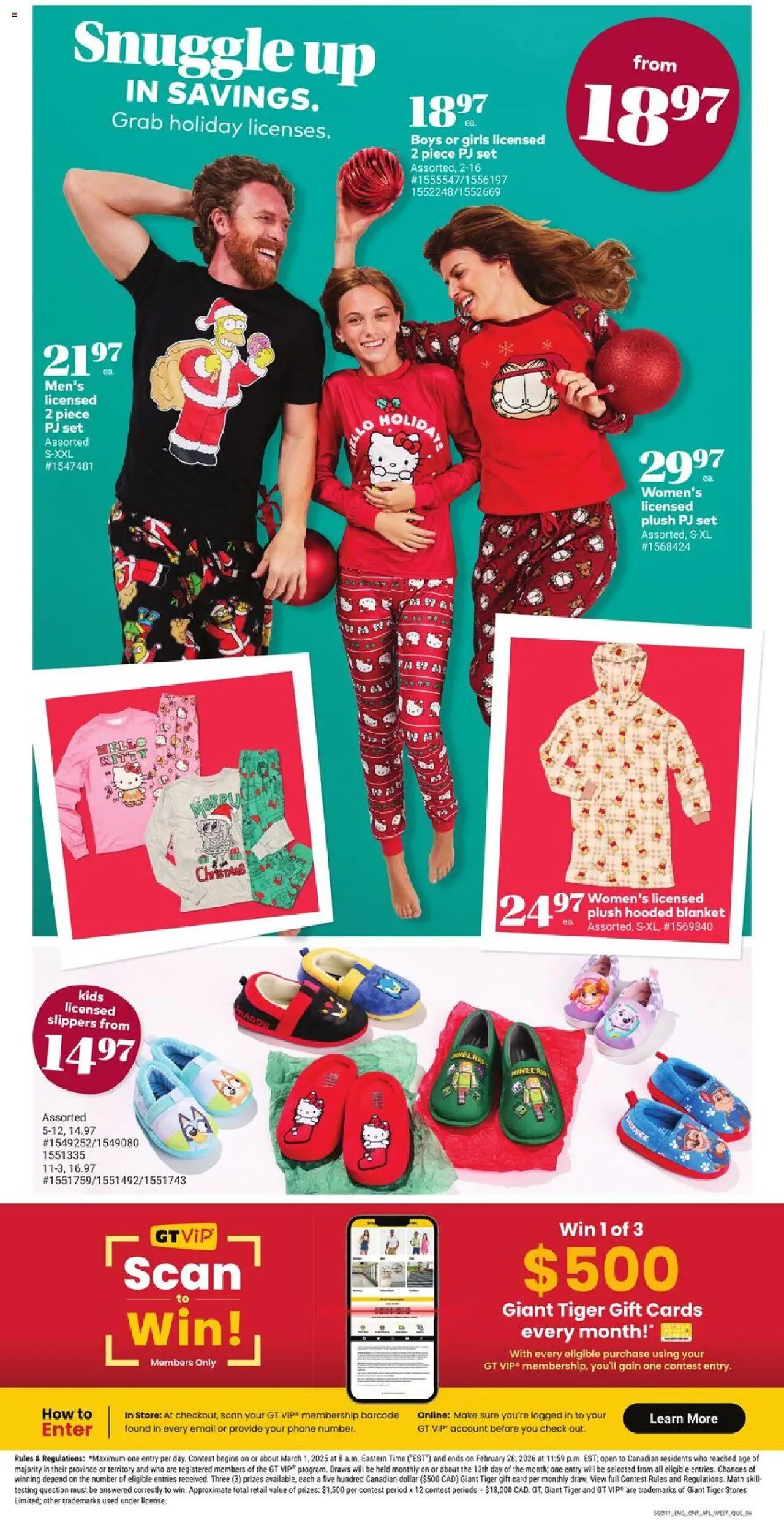 Giant Tiger flyer valid from 15.10.2025 | Page: 8 | Products: Slippers, Phone, Blanket, Shoes