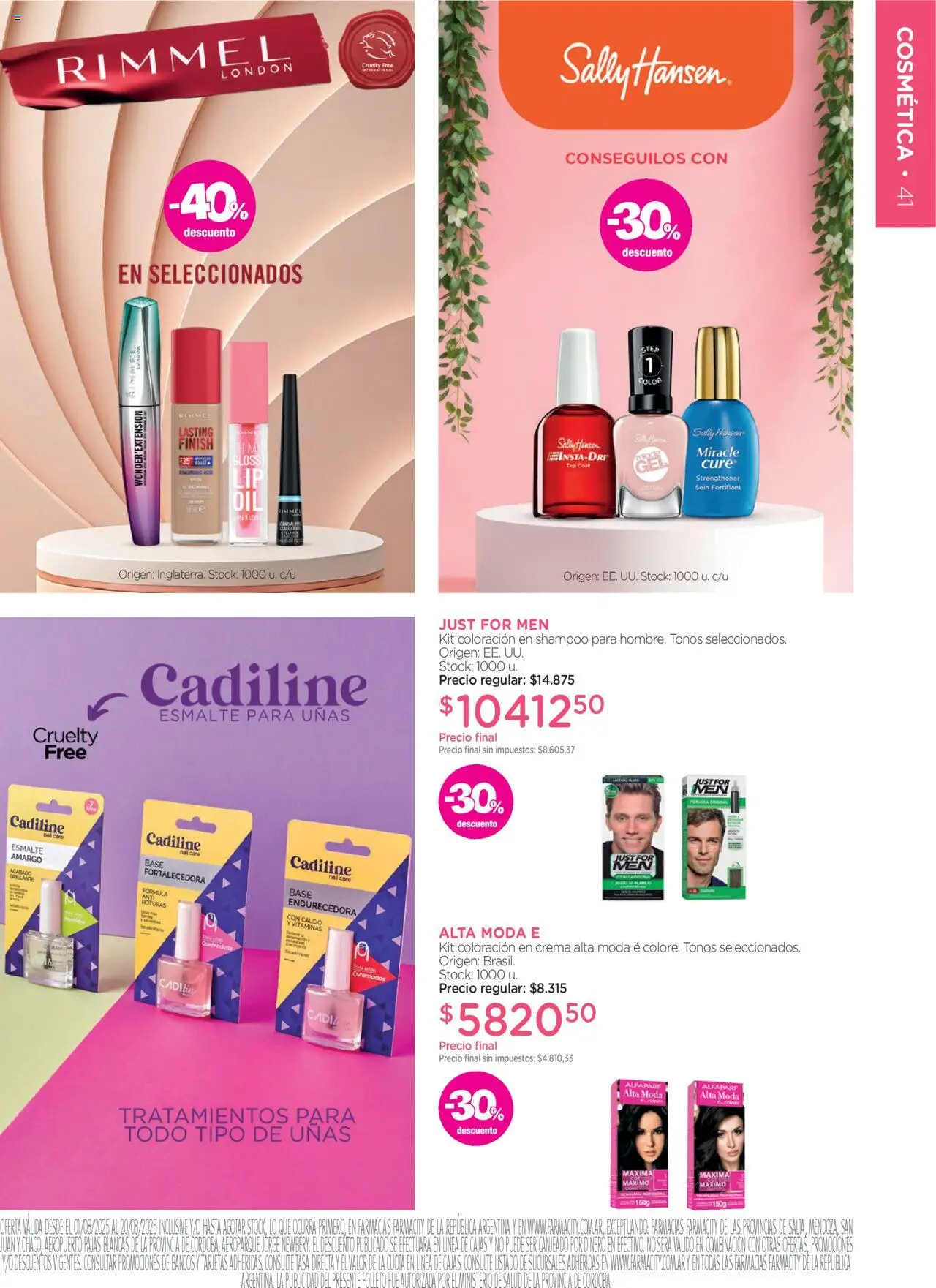 Farmacity catálogo │ válido desde el 01.08.2025 | Página: 41 | Productos: Top, Banco, Shampoo, Crema