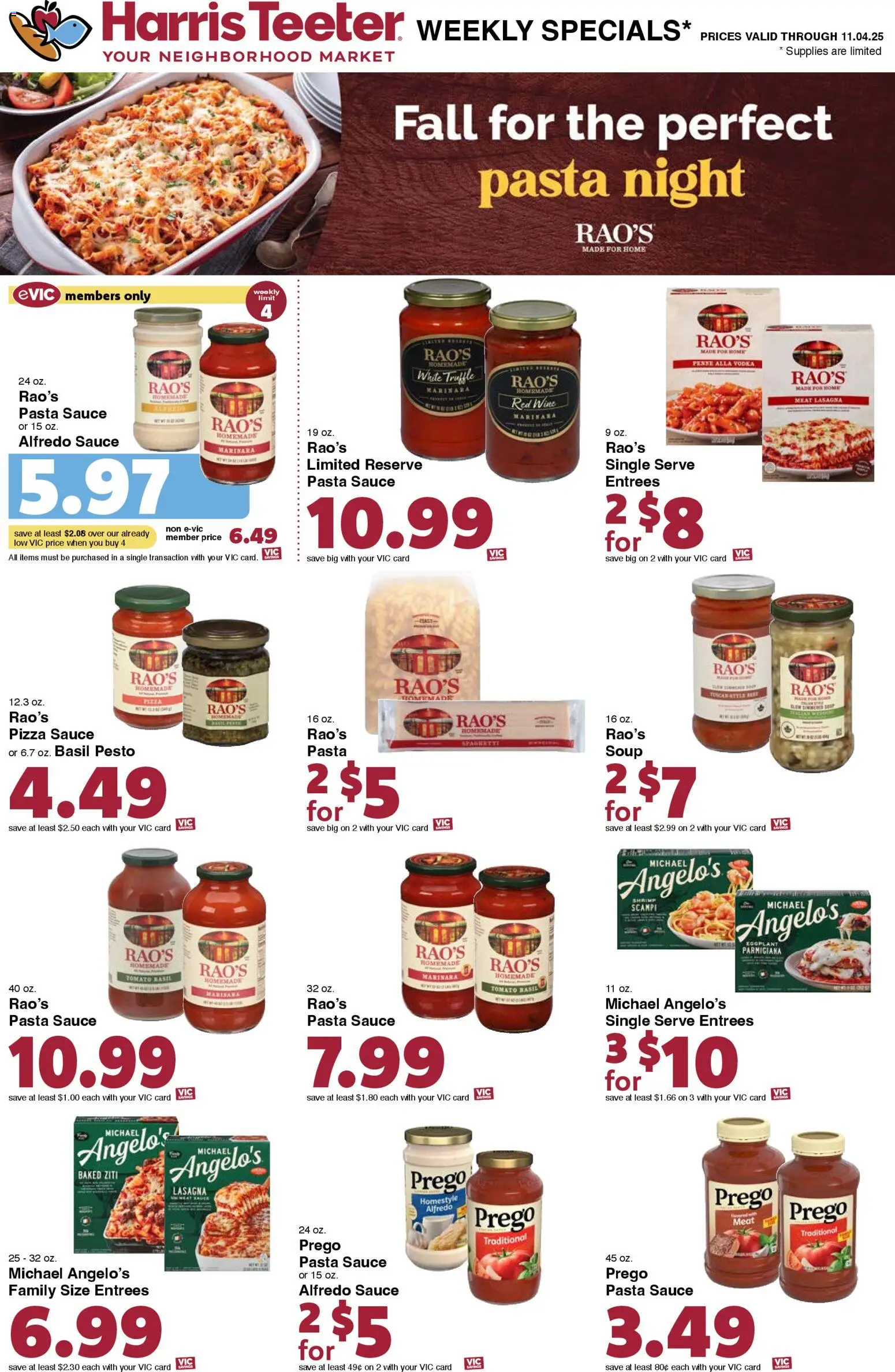 Harris Teeter Weekly Ad - valid from 29.10.2025 | Page: 15 | Products: Pizza, Wine, Sauce, Eggplant