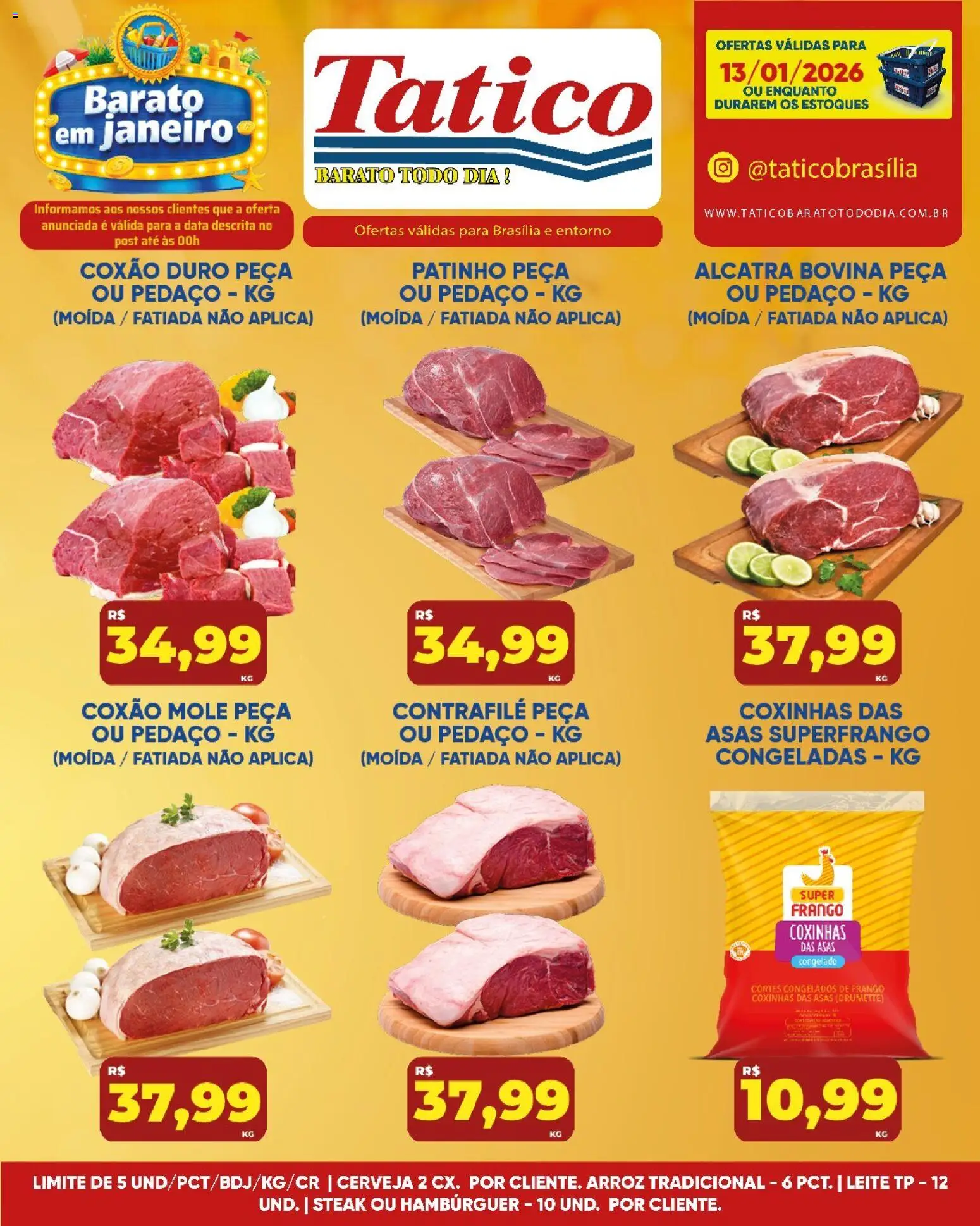 Tatico Folheto - válido de 14.01.2026 | Página: 24 | Produtos: Alcatra, Leite, Cerveja, Frango