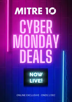 Preview of Mitre 10 Cyber Monday - valid from 01.12.2025
