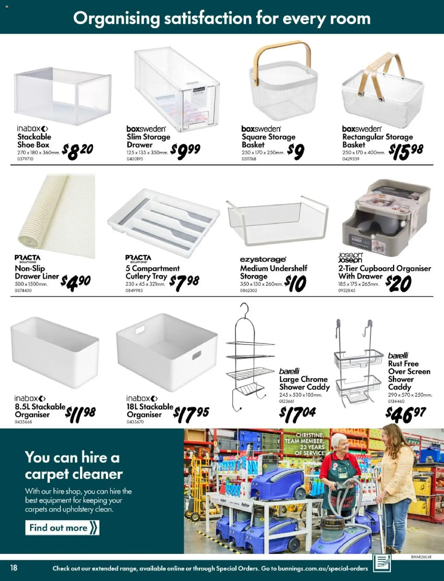 Bunnings Warehouse catalogue - valid from 11.03.2026 | Page: 18 | Products: Cutlery, Drawer, Carpet, Caddy