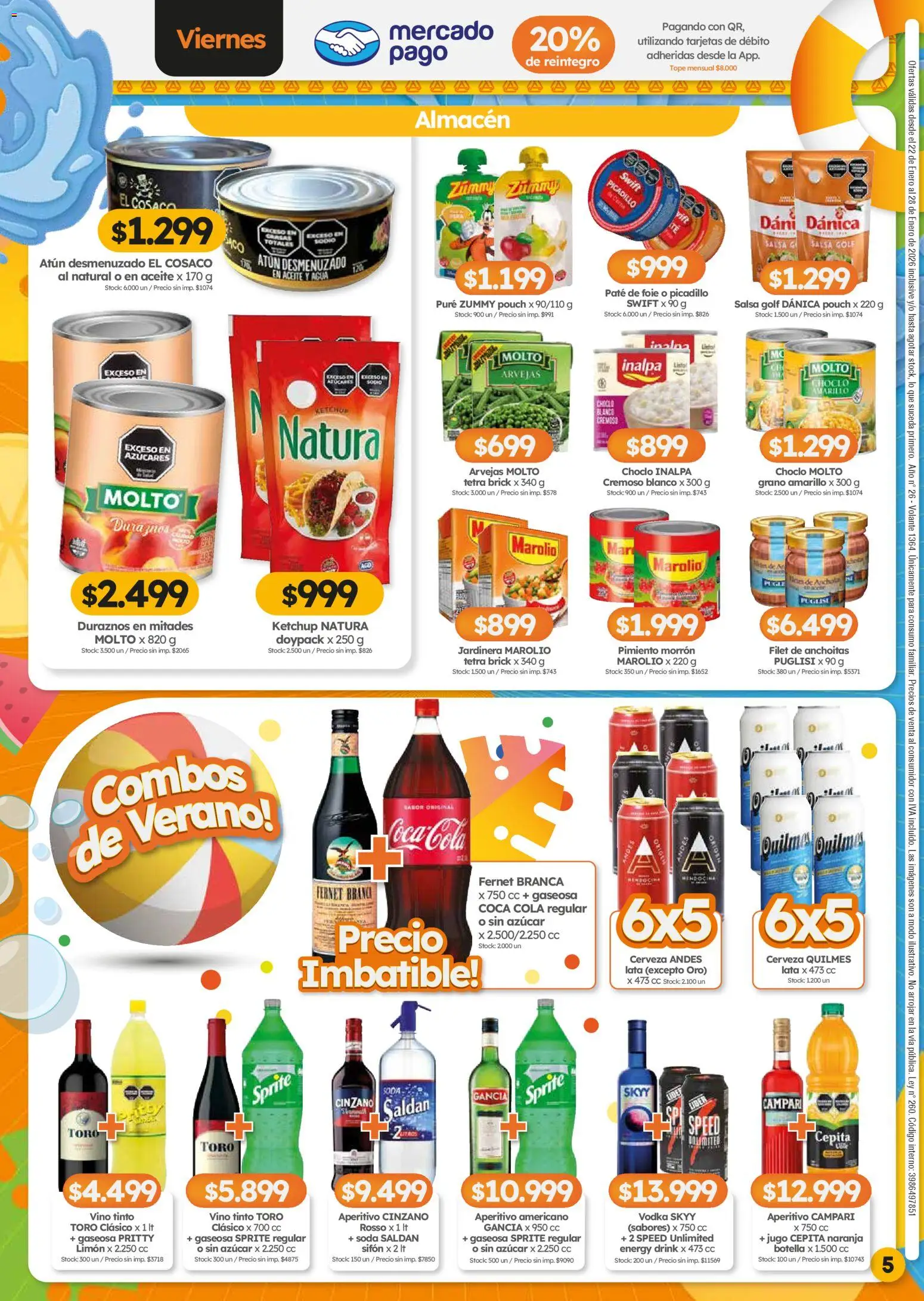 Cordiez ofertas │ válido desde el 29.01.2026 | Página: 5 | Productos: Fernet, Gaseosa, Atún, Picadillo
