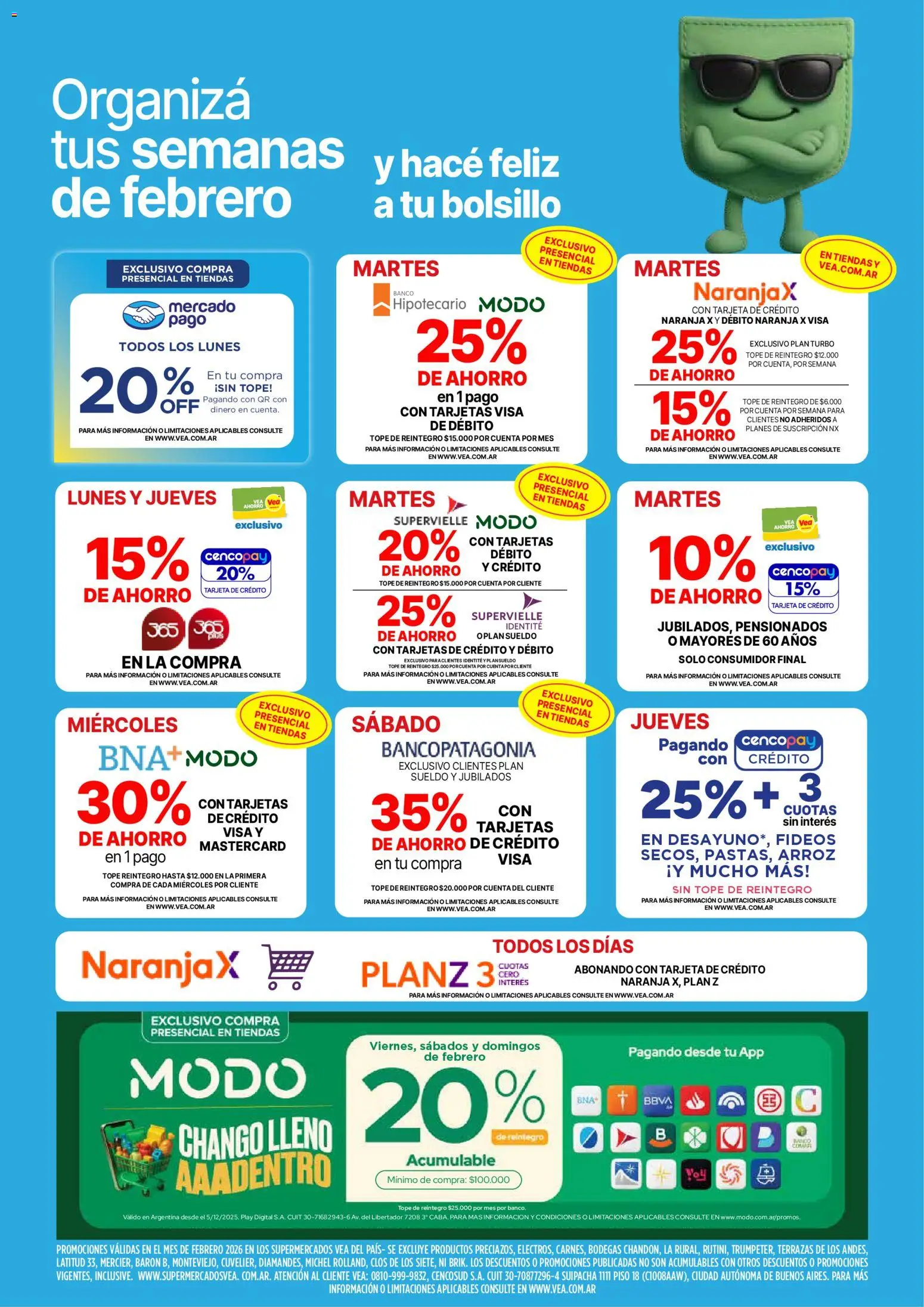 Vea - Ofertas fin de semana Patagonia │ válido desde el 27.02.2026 | Página: 9 | Productos: Banco, Arroz, Fideos