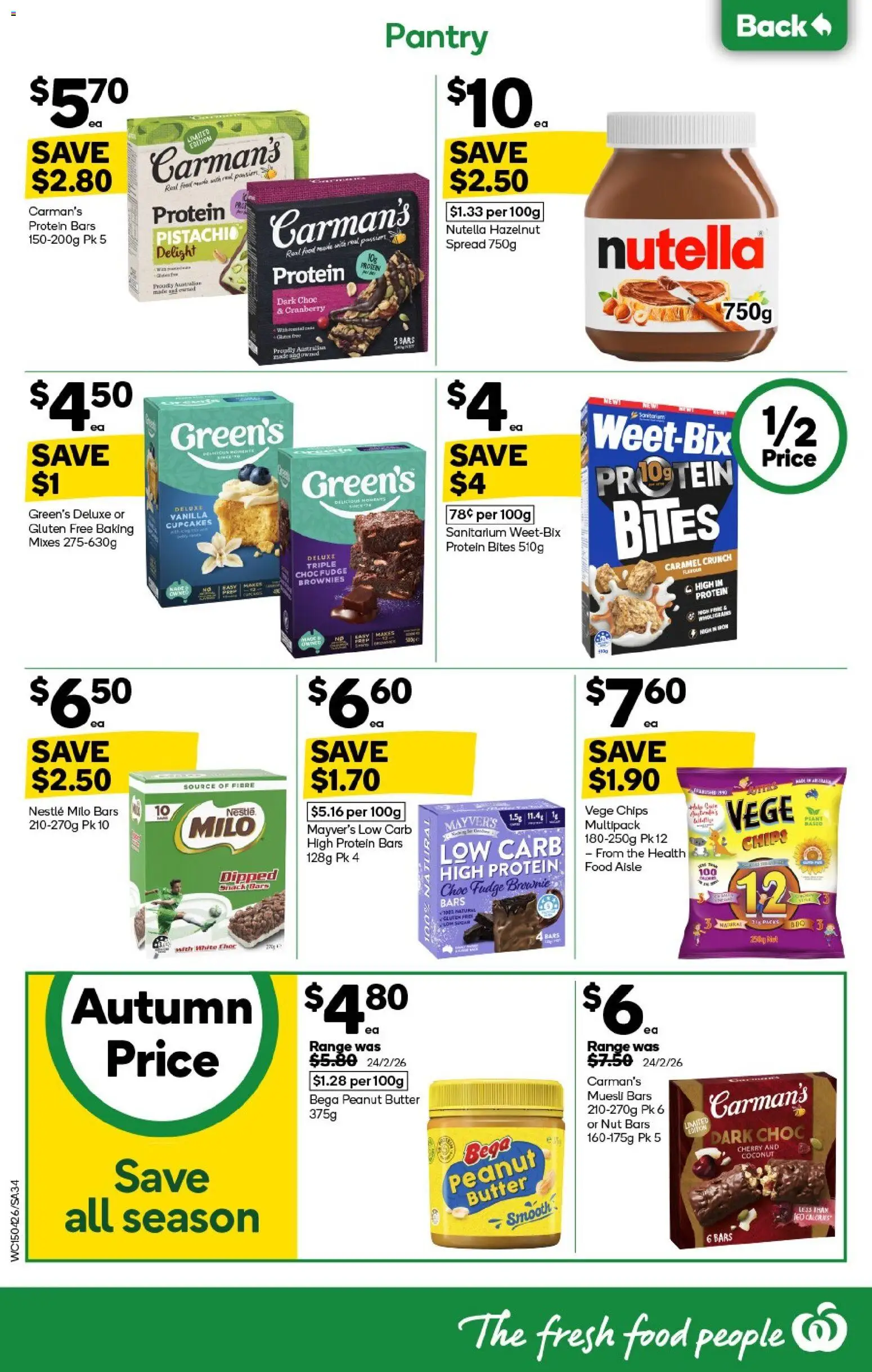 Woolworths catalogue - valid from 15.04.2026 | Page: 34 | Products: Butter, Nutella, Chips, Sugar