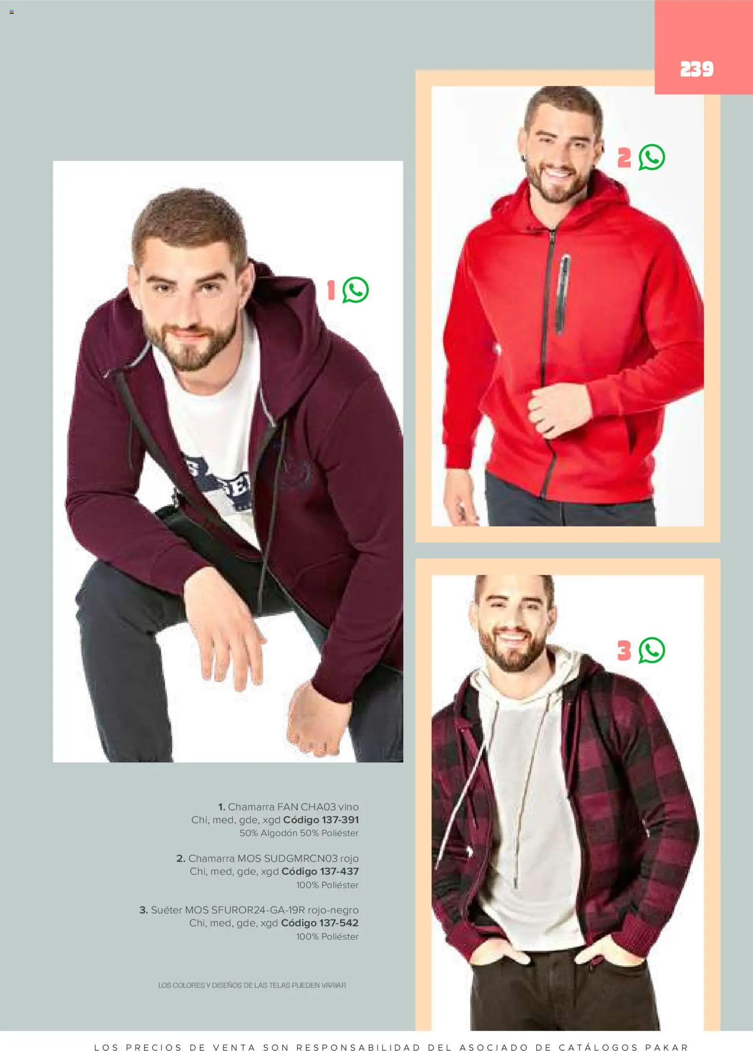 Nuevas ofertas de SC Pakar válidas en toda la República Mexicana desde el 30.01.2026. ¡Encuentra las mejores ofertas en SC Pakar catálogo Ropa! | Página: 239 | Productos: Suéter, Chamarra, Algodón, Vino