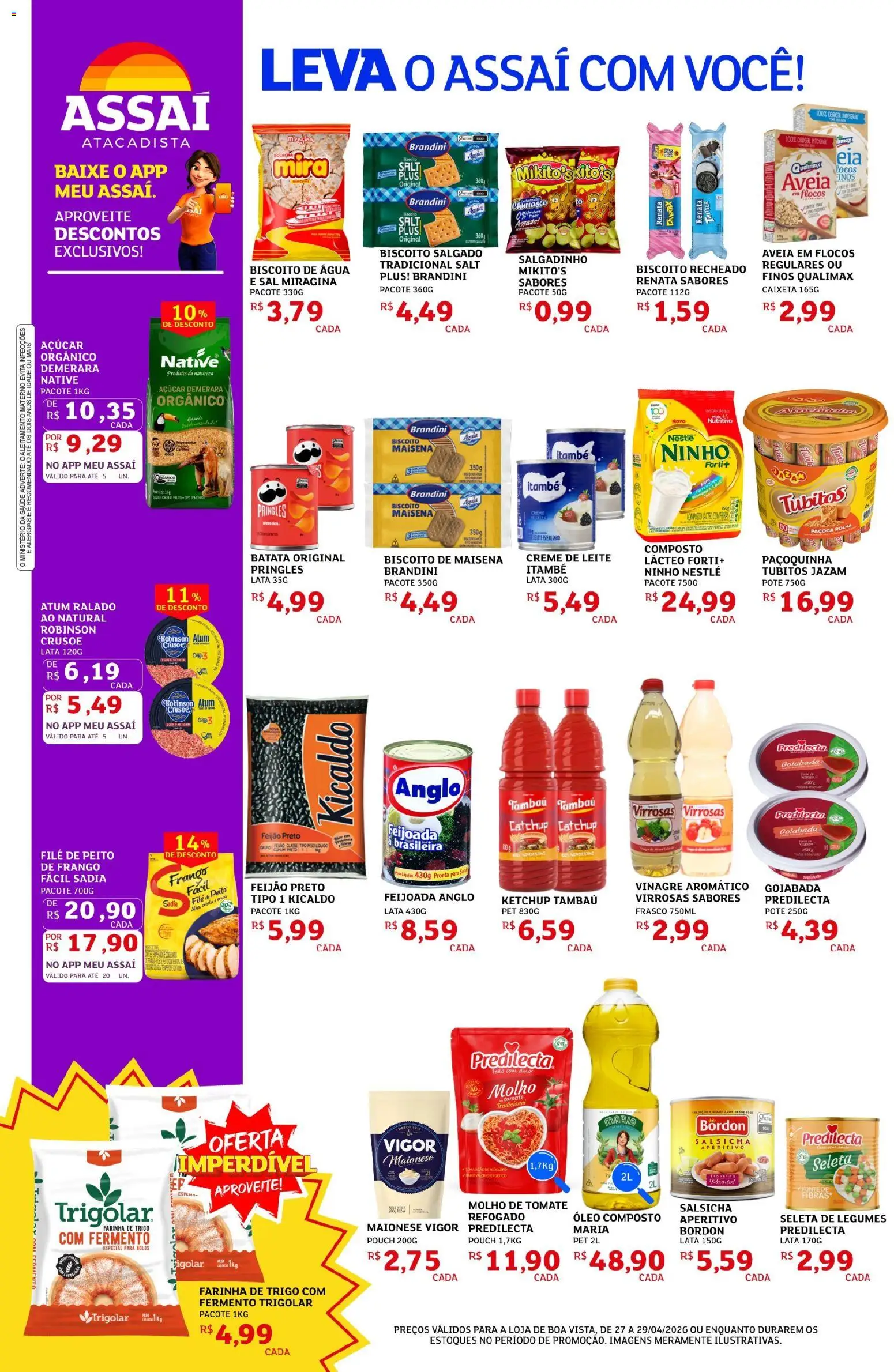 Assaí Atacadista Folheto - válido de 27.04.2026 | Página: 2 | Produtos: Maionese vigor, Molho de tomate, Maionese, Paçoca