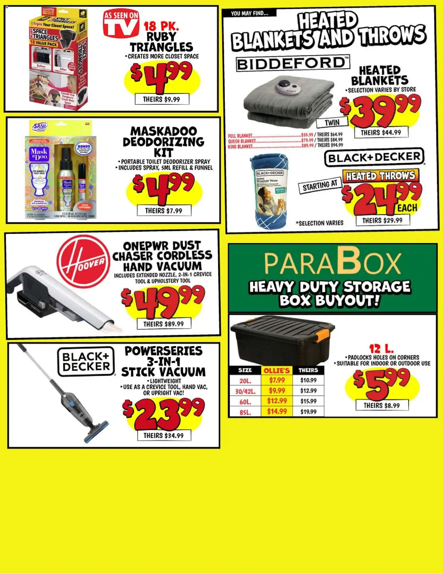 Ollie's Weekly Ad - valid from 02.01.2026 | Page: 4 | Products: Blanket, Peppermint, Vacuum, Box