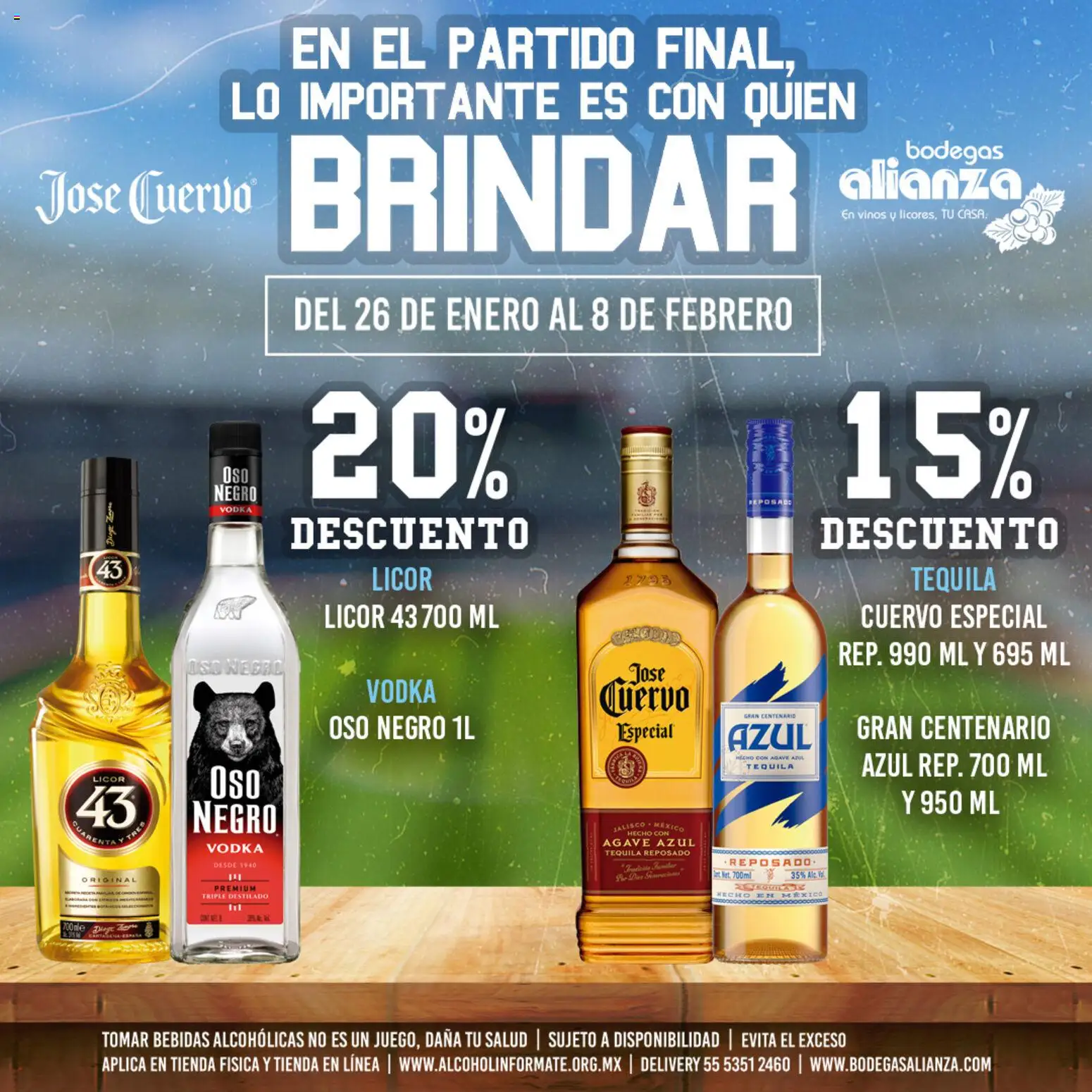 Nuevas ofertas de Bodegas Alianza válidas en toda la República Mexicana desde el 26.01.2026. ¡Encuentra las mejores ofertas en Bodegas Alianza catálogo Super Descuentos José Cuervo! | Página: 5 | Productos: Tequila, Vodka
