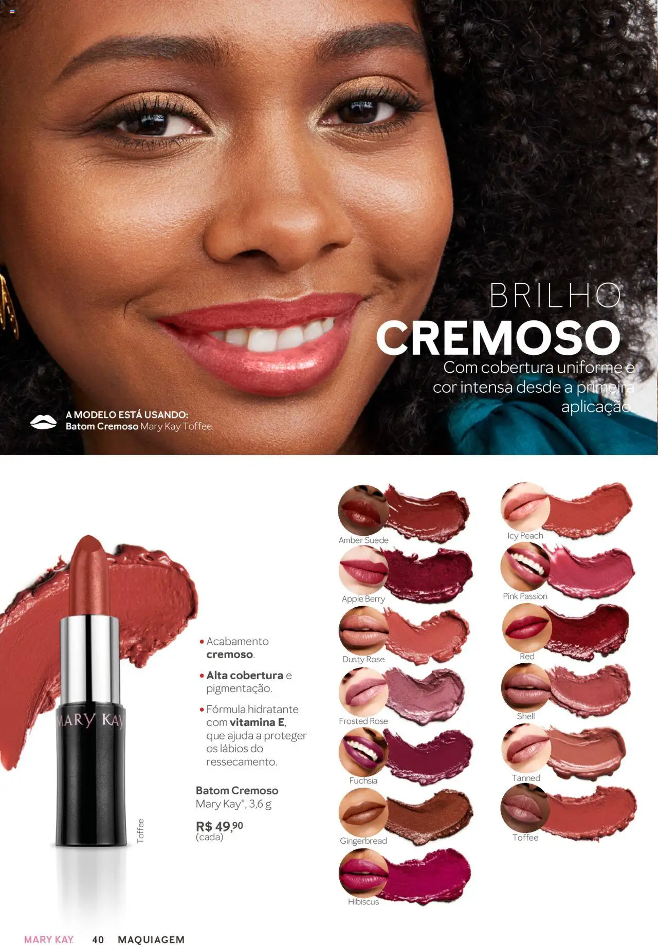 Mary Kay Folheto - válido de 01.07.2025 | Página: 40 | Produtos: Maquiagem, Batom