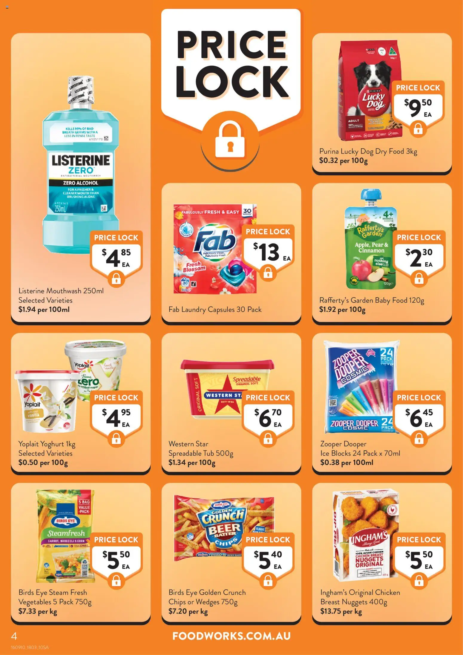 Foodworks catalogue - valid from 18.03.2026 | Page: 4 | Products: Yoghurt, Sugar, Pear, Laundry