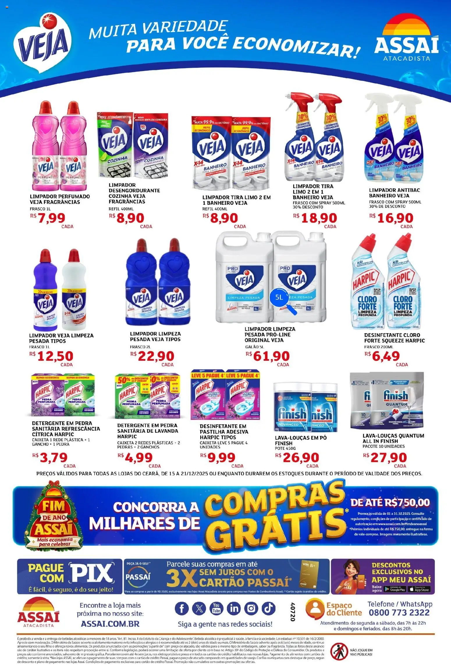 Assaí Atacadista Folheto - válido de 15.12.2025 | Página: 2 | Produtos: Pó, Cloro, Pneus, Bebida