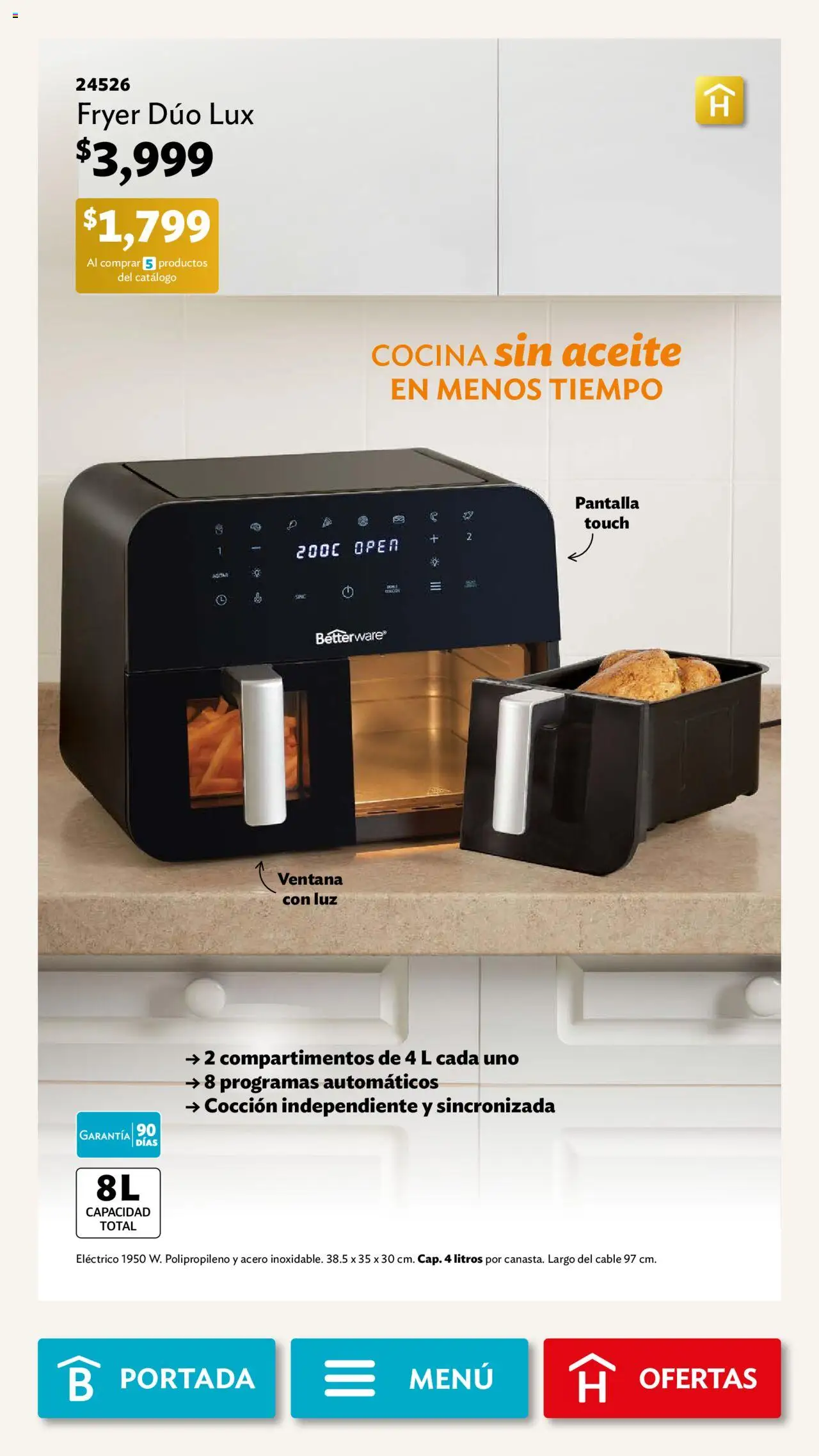 Nuevas ofertas de Betterware válidas en toda la República Mexicana desde el 29.09.2025. ¡Encuentra las mejores ofertas en Betterware - Campaña 10 2025! | Página: 46 | Productos: Aceite, Cable, Cocina