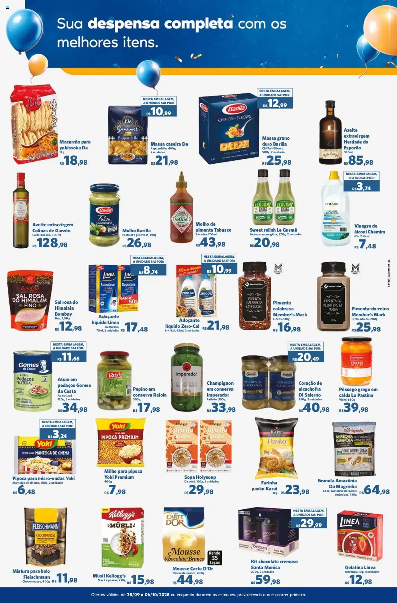 Sam's Club Folheto - válido de 25.09.2025 | Página: 7 | Produtos: Adoçante, Chocolate, Flocos, Pimenta calabresa